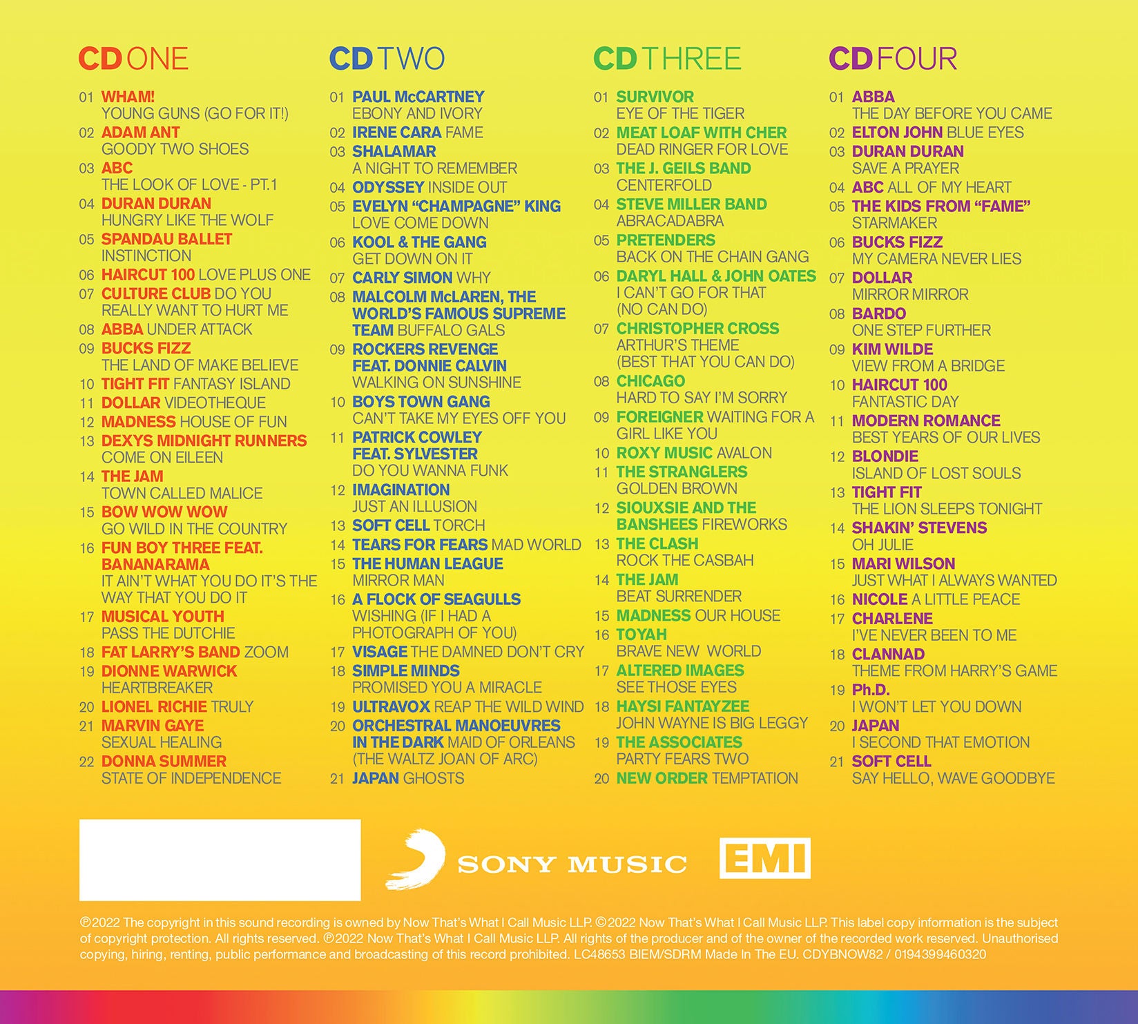 Various Artists - NOW – Yearbook 1982 (4CD)