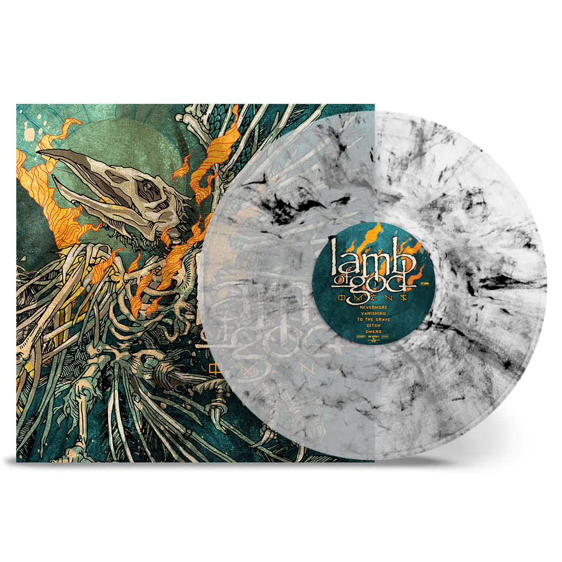 Lamb of God - Omens: Limited Edition Marbled Crystal Clear, Silver + Black Vinyl LP