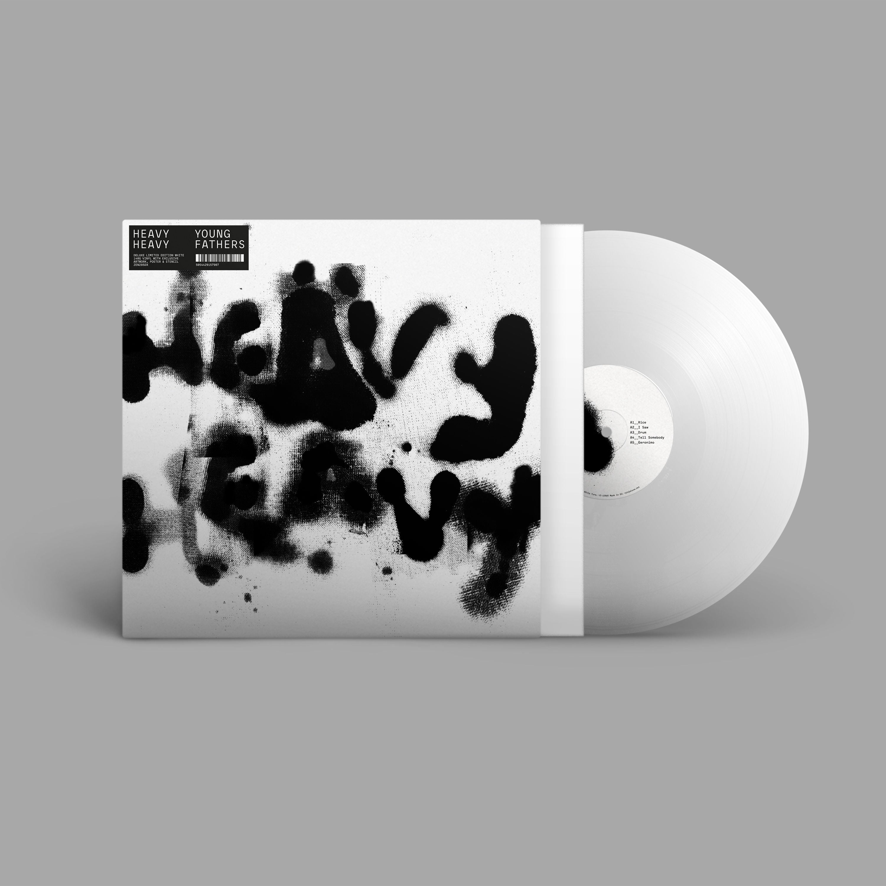 Young Fathers - Heavy Heavy: Limited Deluxe White Vinyl w/ White Silkscreen Sleeve LP