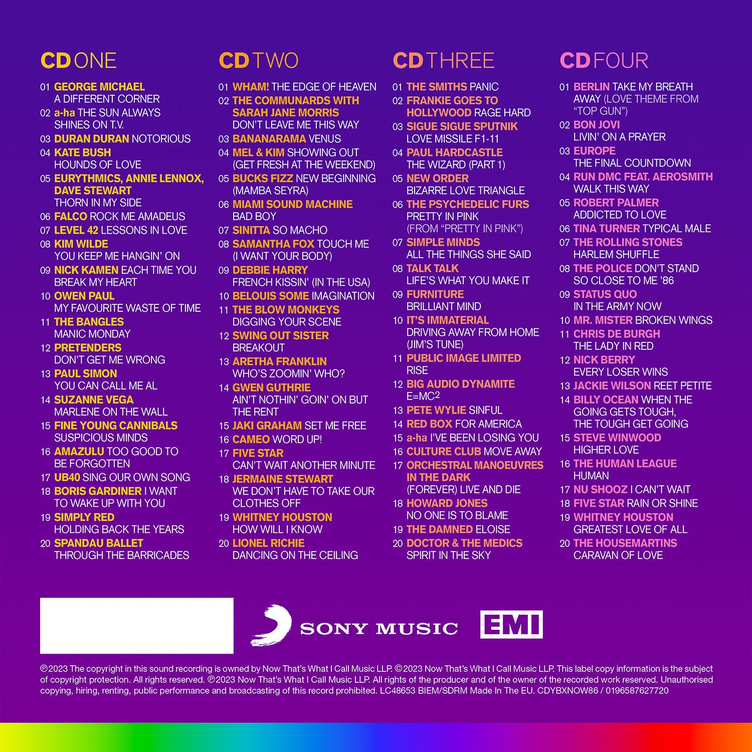 Various Artists - NOW – Yearbook 1986 (Special Edition 4CD)