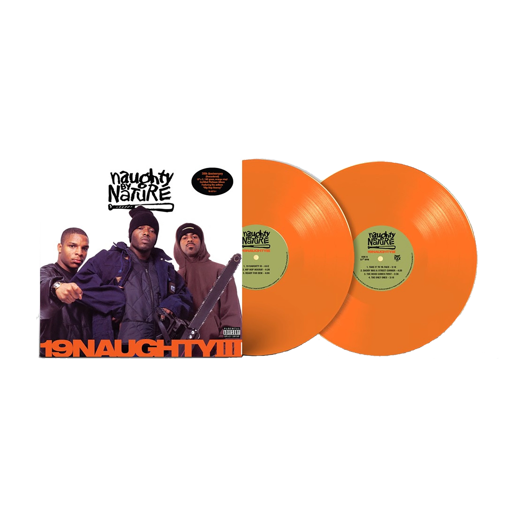 Naughty By Nature - 19 Naughty III: 30th Anniversary Edition Orange Vinyl 2LP