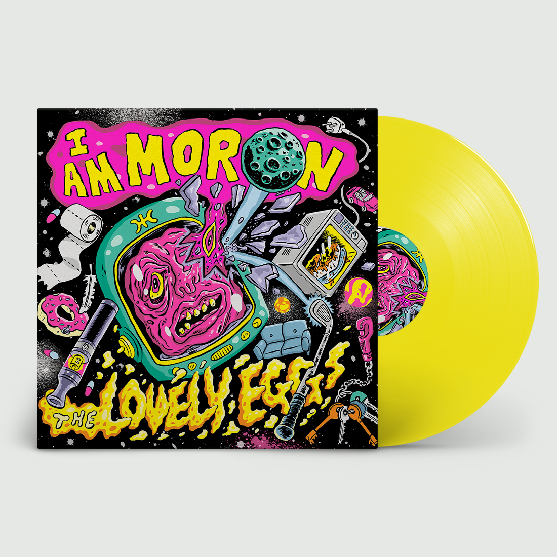 The Lovely Eggs  - I Am Moron: Signed Neon Yellow Vinyl LP