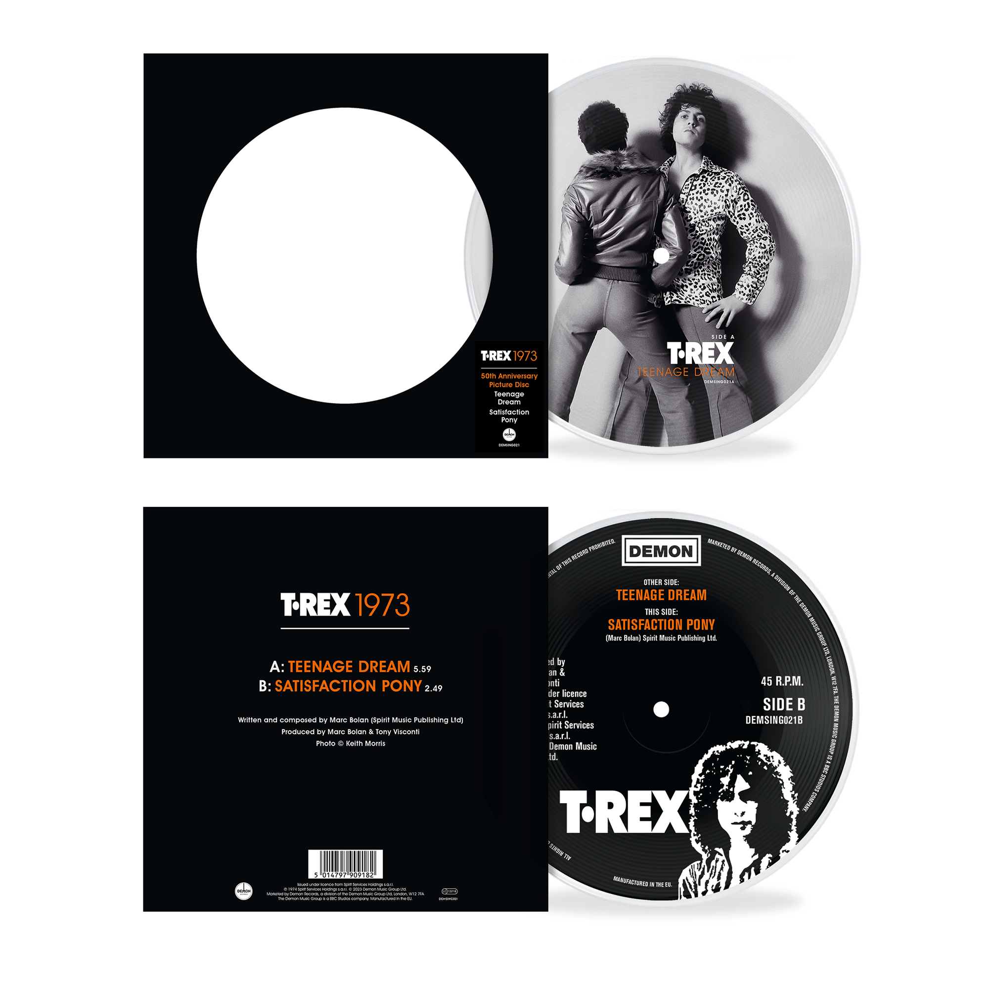T. Rex - Teenage Dream (50th Anniversary): Limited Vinyl 7" Picture Disc