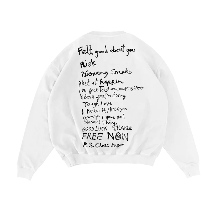 Gracie Abrams - The Secret of Us Tracklist Crewneck Pullover