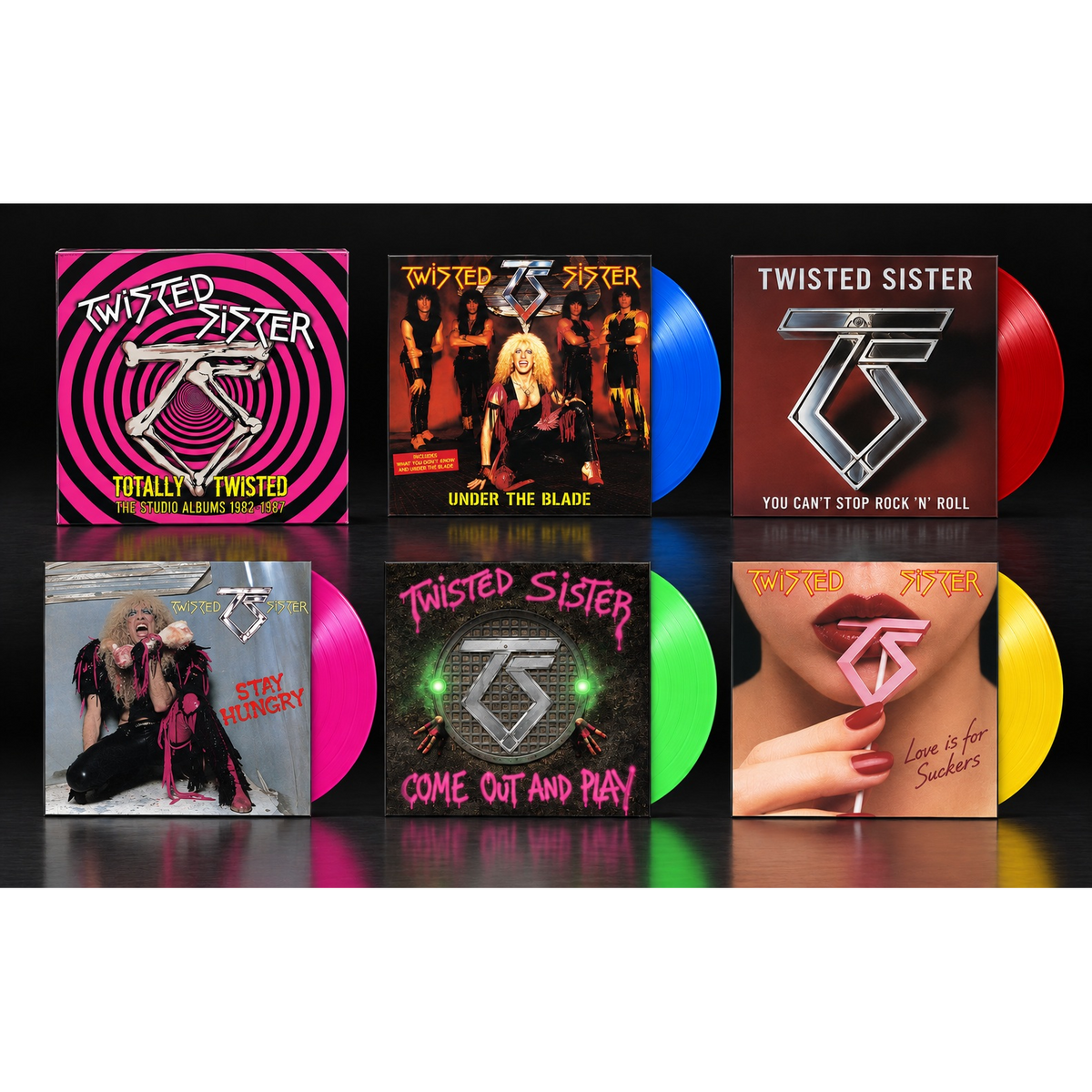 Twisted Sister - Totally Twisted - The Studio Albums 1982-1987: Red, Blue, Pink, Green & Yellow 5LP Box Set