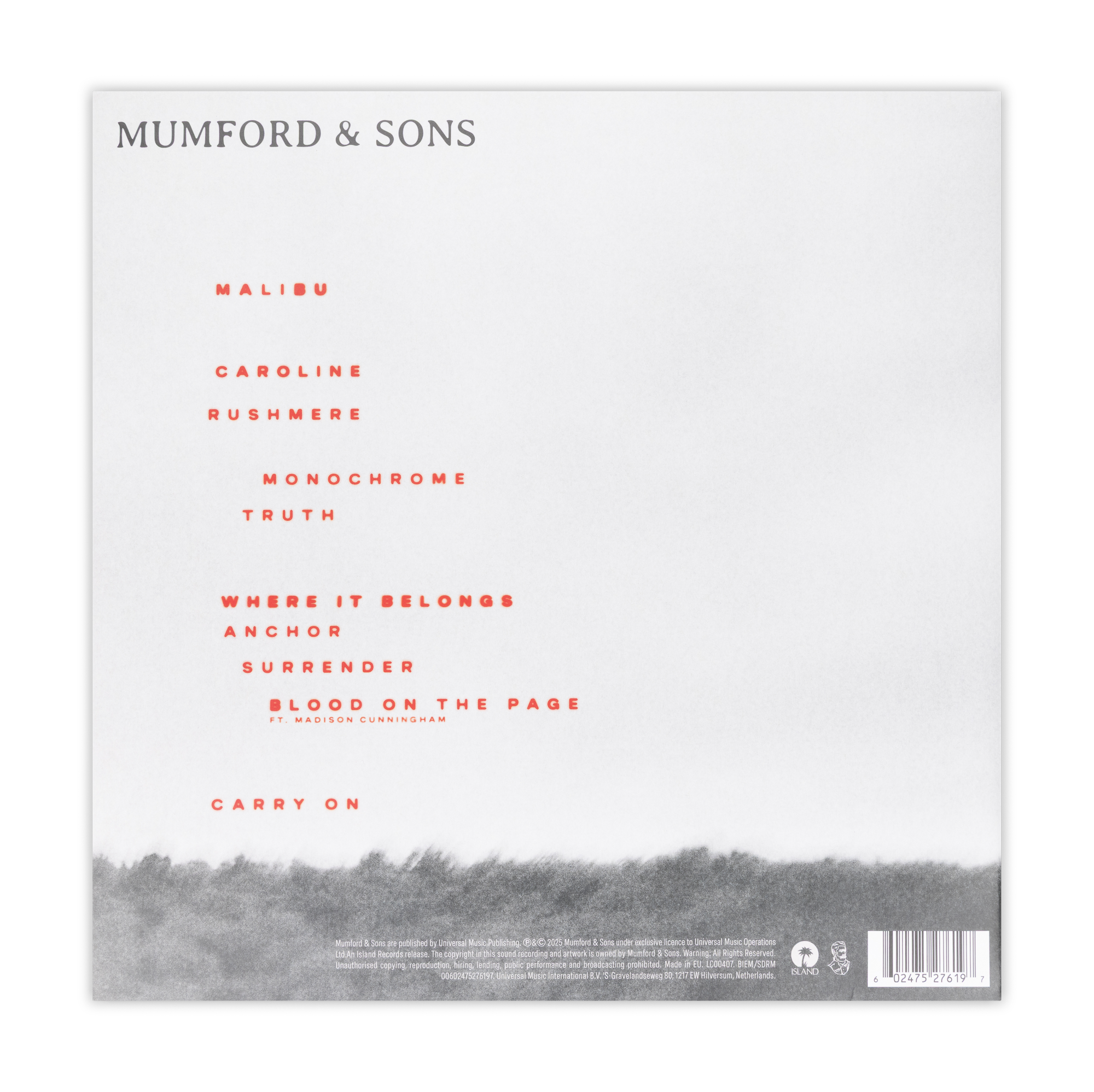 Mumford & Sons - RUSHMERE: Recycled Black Vinyl LP