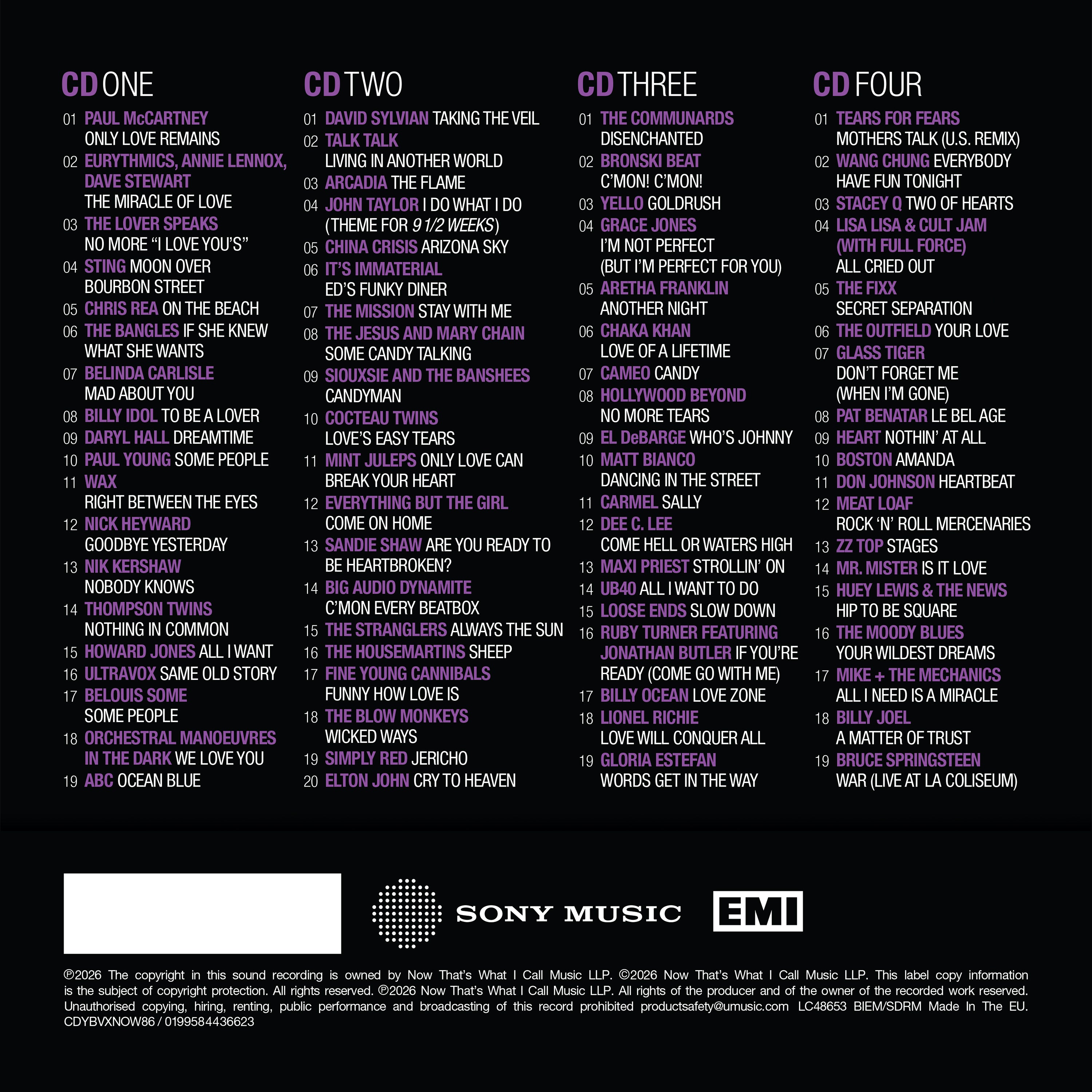 Various Artists - NOW Yearbook – THE VAULT: 1986 (Special Edition 4CD)