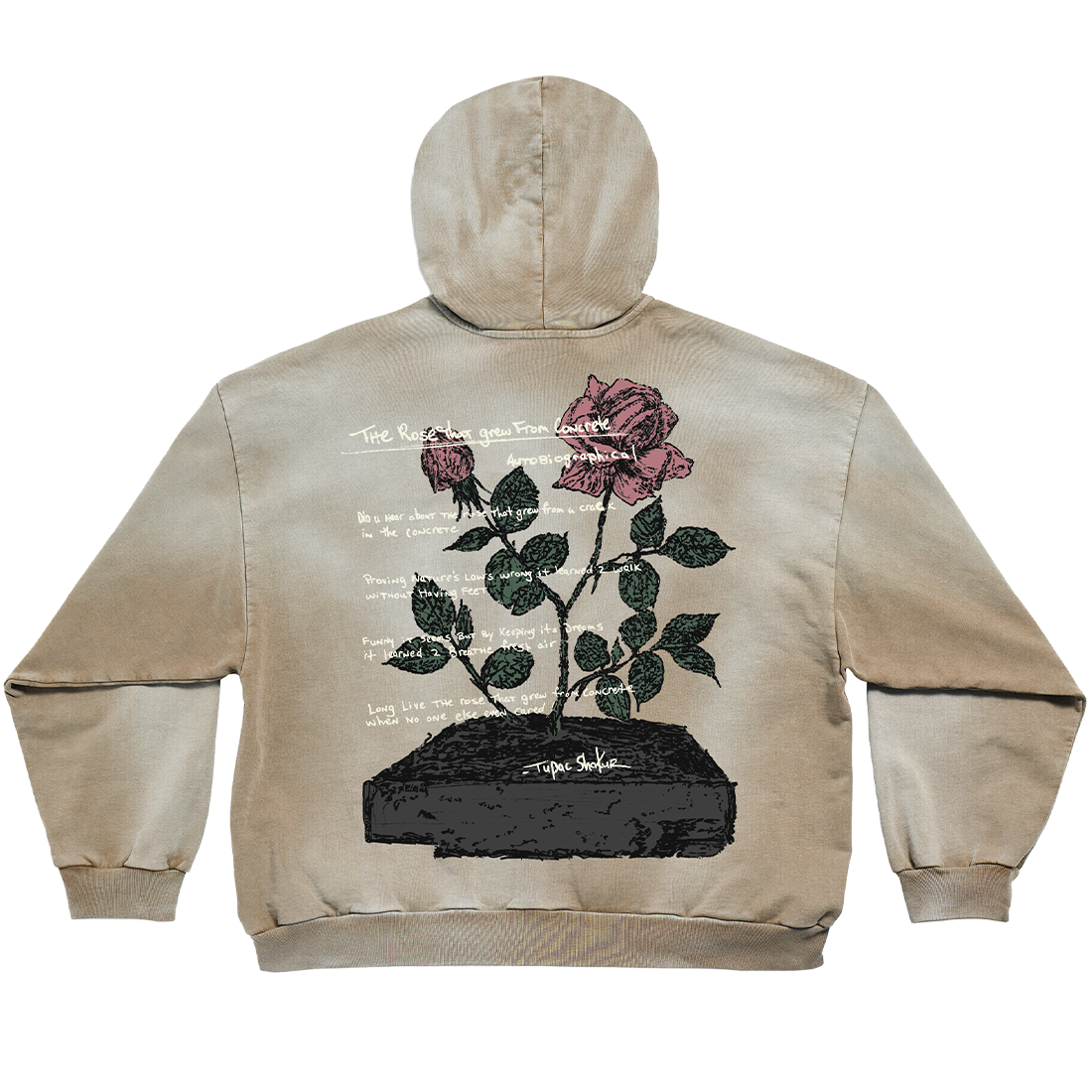 2Pac - From Concrete Cloud Dye Hoodie