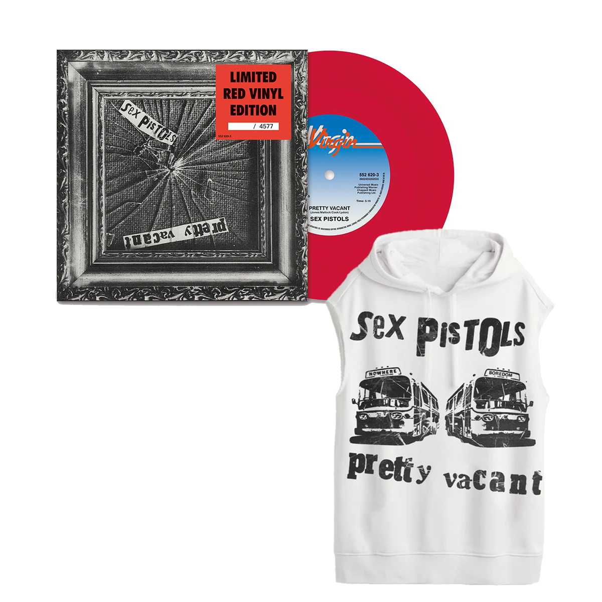 Pretty Vacant: Red Vinyl 7" Single + Sleeveless Hoodie