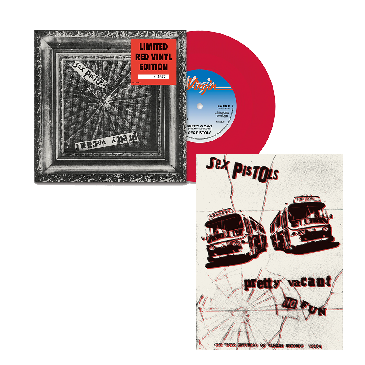 Pretty Vacant: Red Vinyl 7" Single + Poster