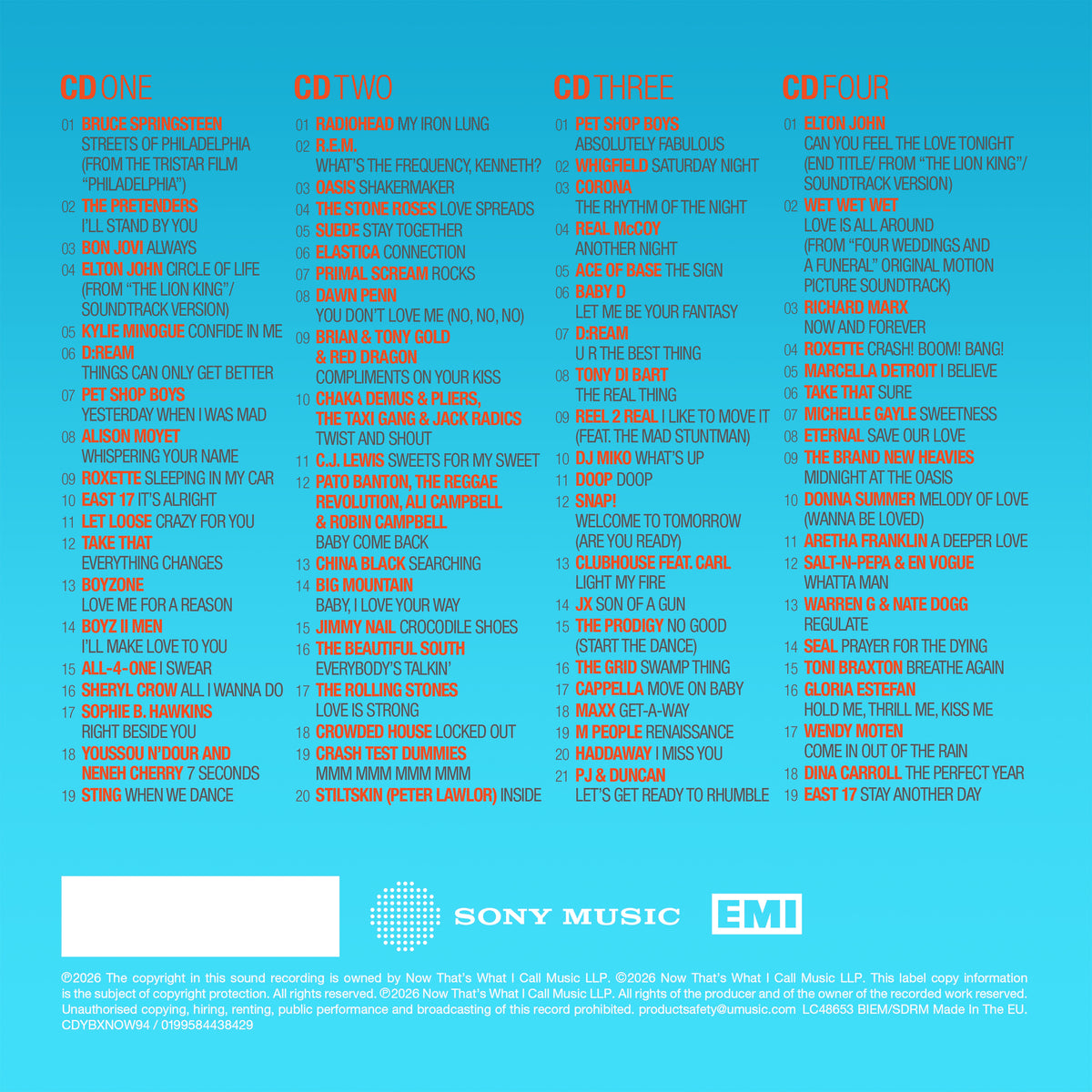 Various Artists - NOW – Yearbook 1994 (Special Edition 4CD)