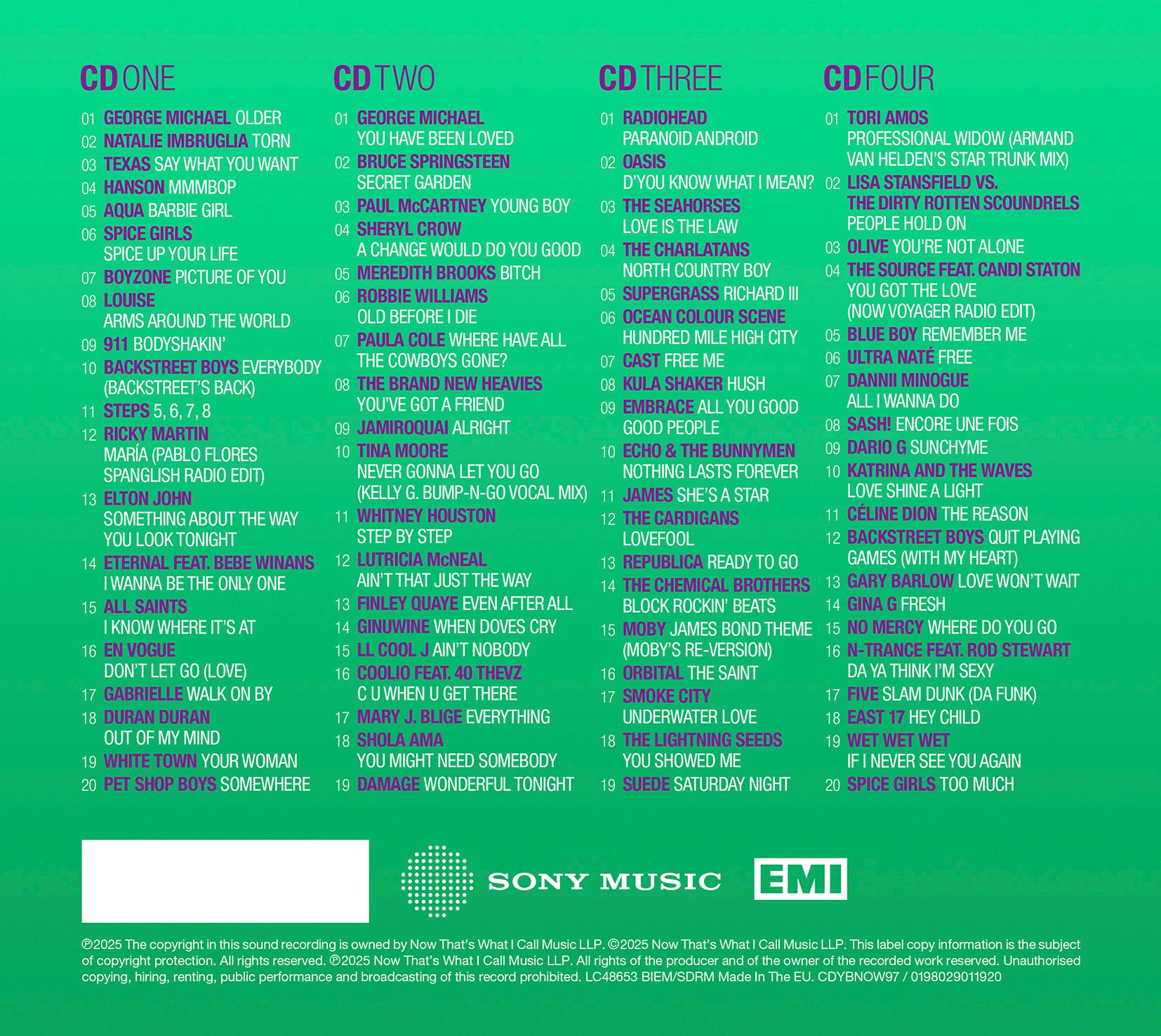 Various Artists - NOW – Yearbook 1997 (4CD)
