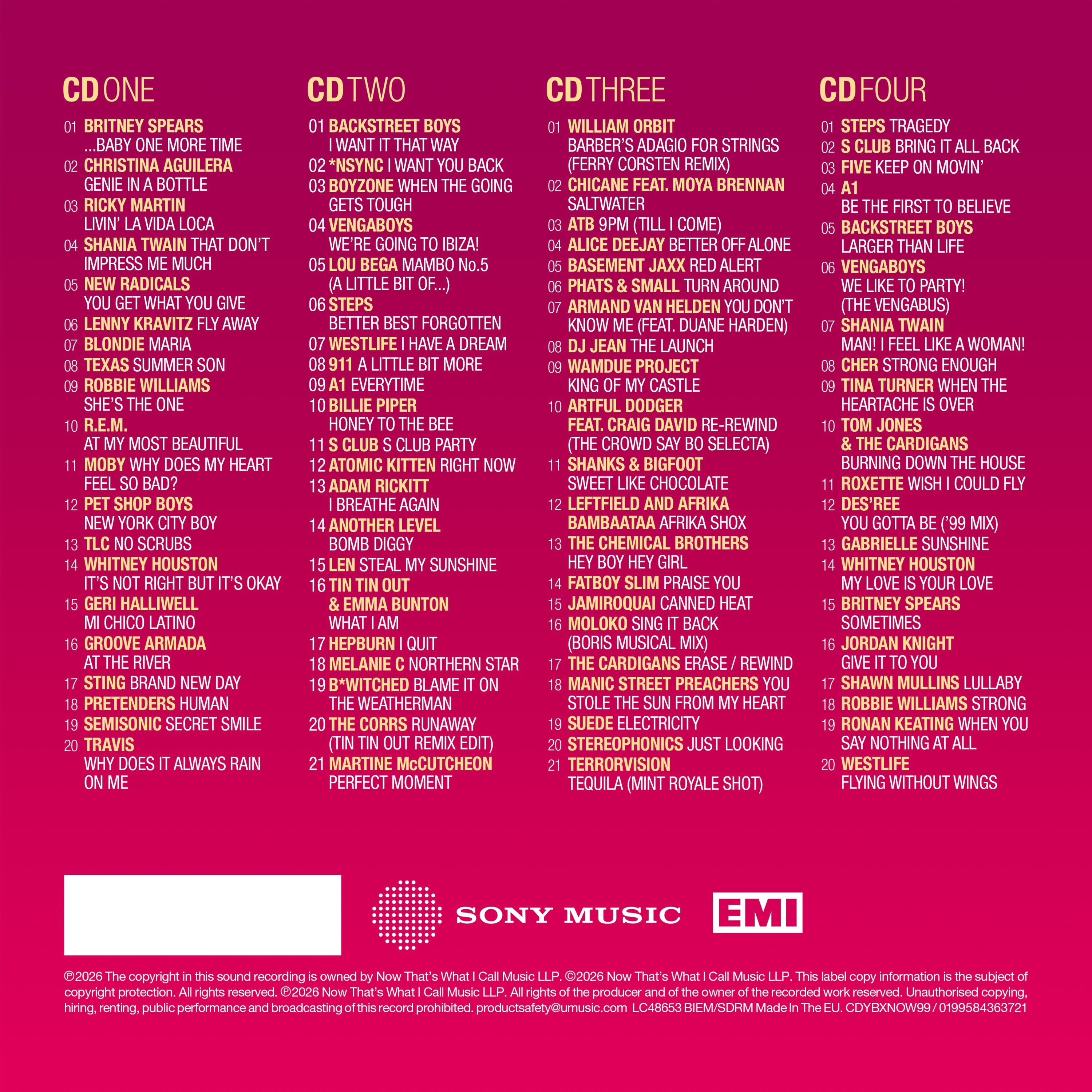 Various Artists - NOW - Yearbook 1999 (Special Edition 4CD)