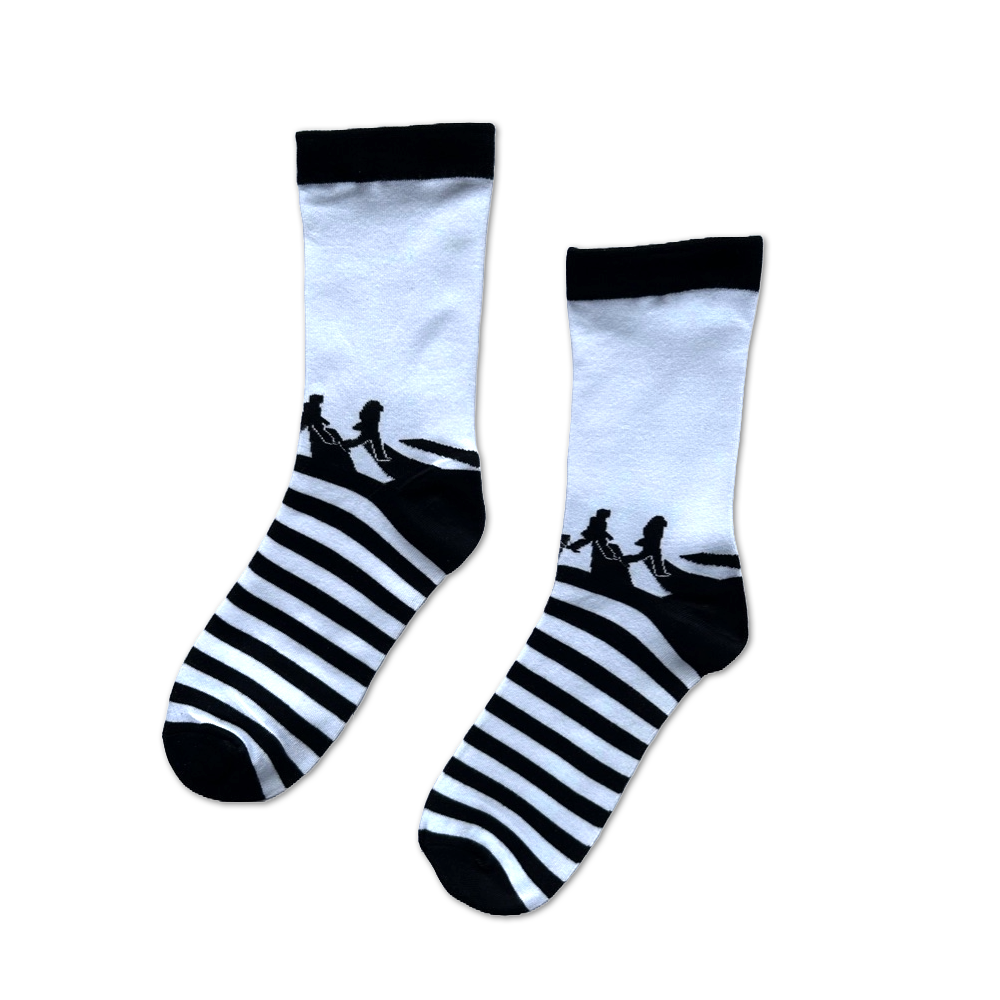 The Beatles - The Beatles Abbey Road Stripy Black & White Socks