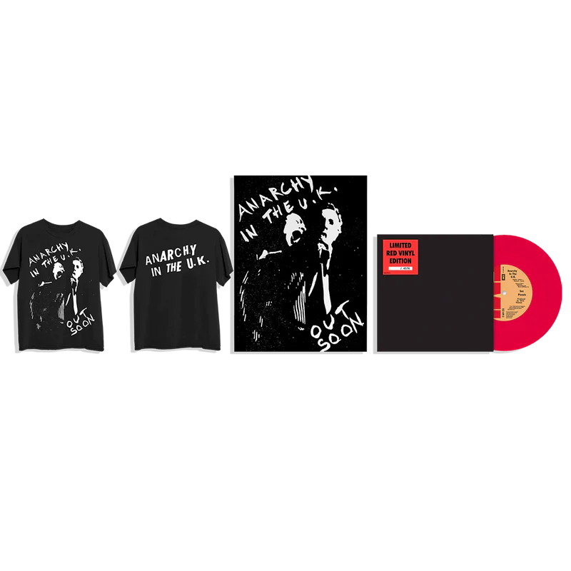 Anarchy in the UK: Exclusive Red Vinyl 7", Out Soon Black T-Shirt + Poster Bundle