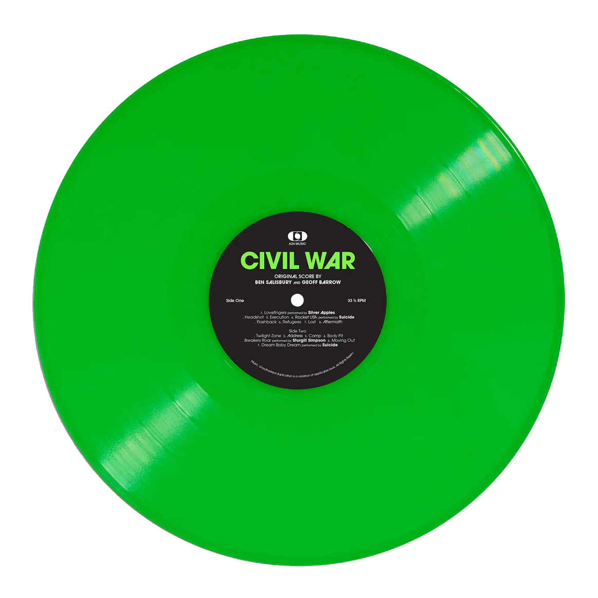 Ben Salisbury, Geoff Barrow - Civil War (Original Score): Limited Neon Green Vinyl LP