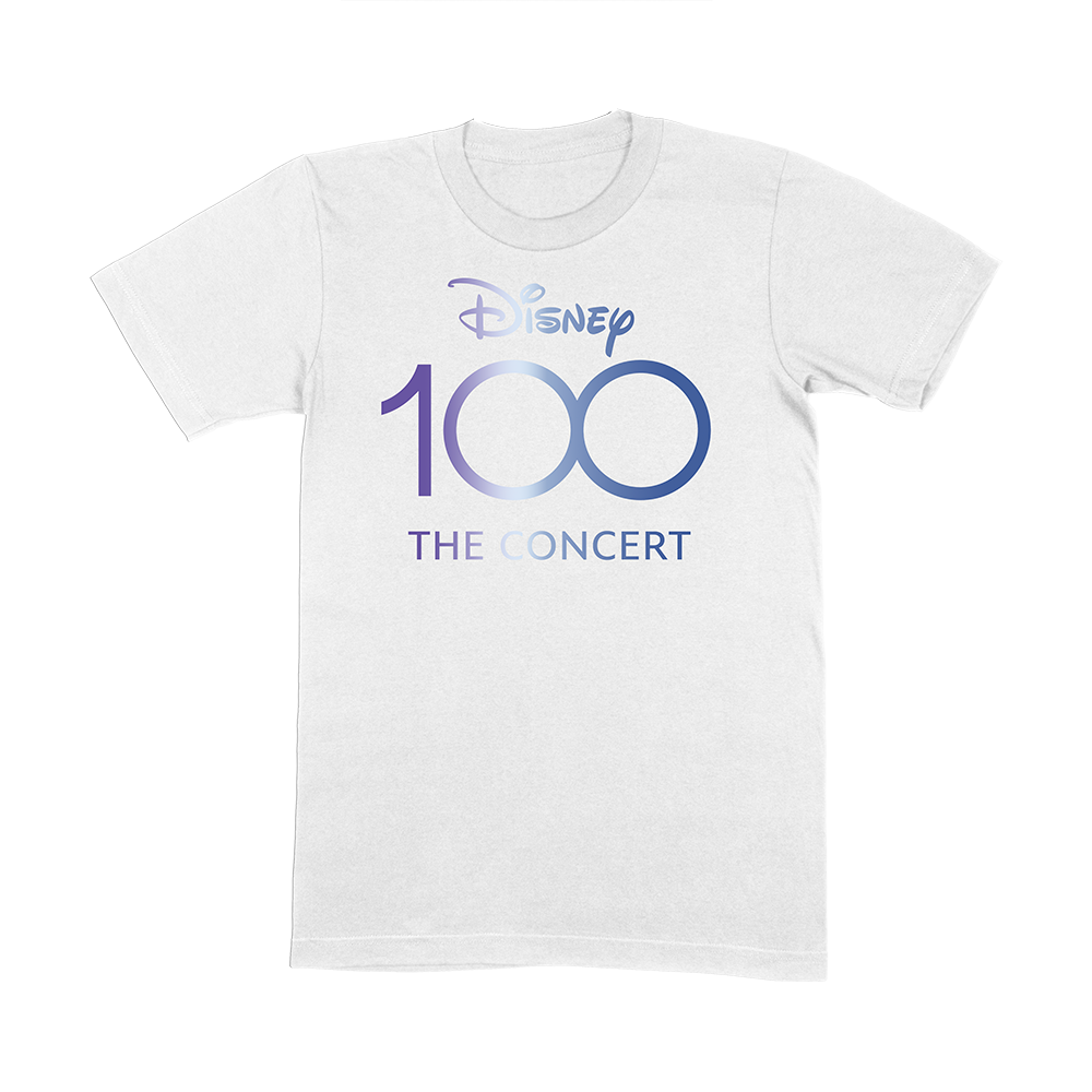 Disney - Disney 100 - The Concert - White 'D100 Concert Logo & Songlist' T-Shirt