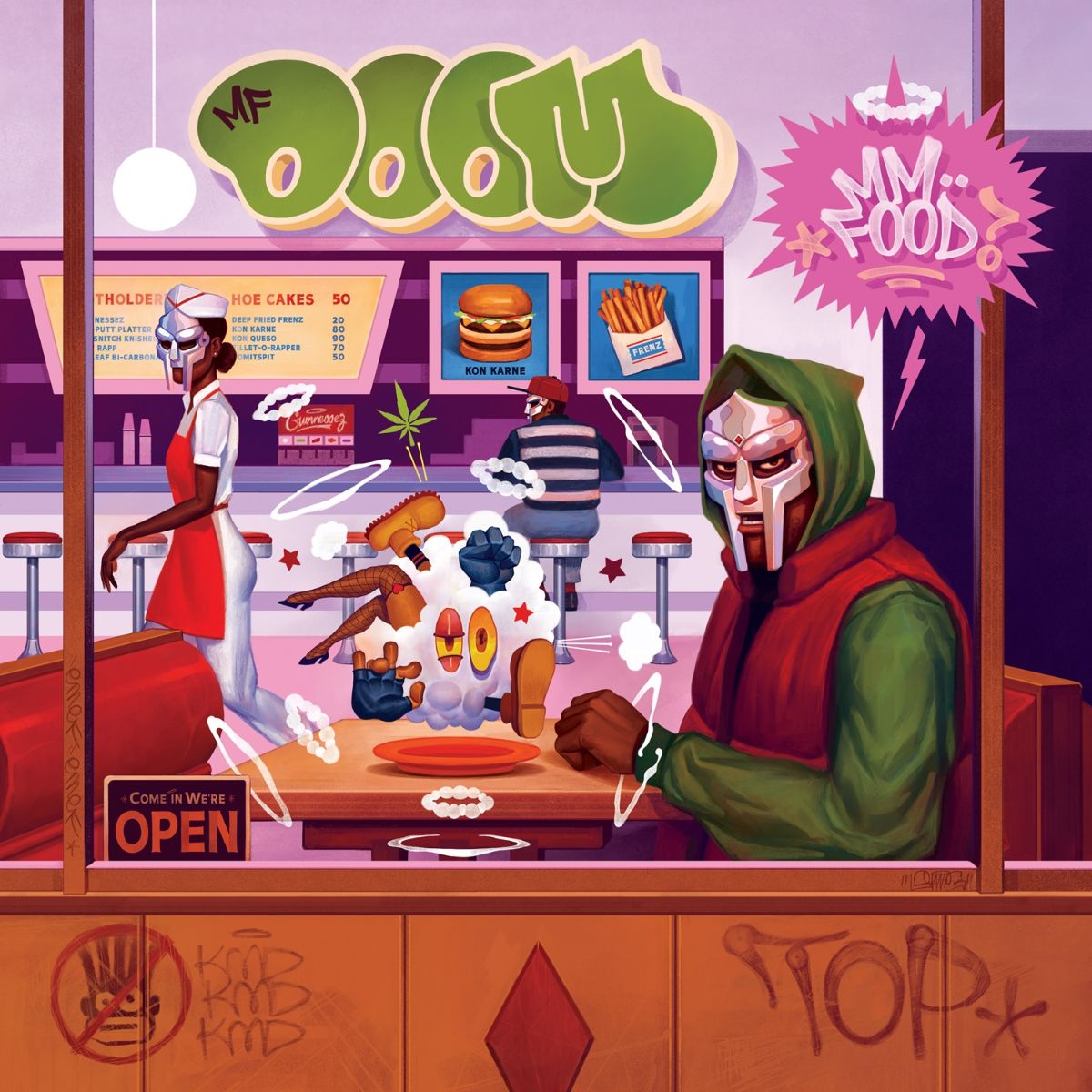 MF DOOM - MM..FOOD: Limited 'Sweetart' 3-Colour Marble Vinyl 2LP (w/ Sam Rodriguez Artwork!)