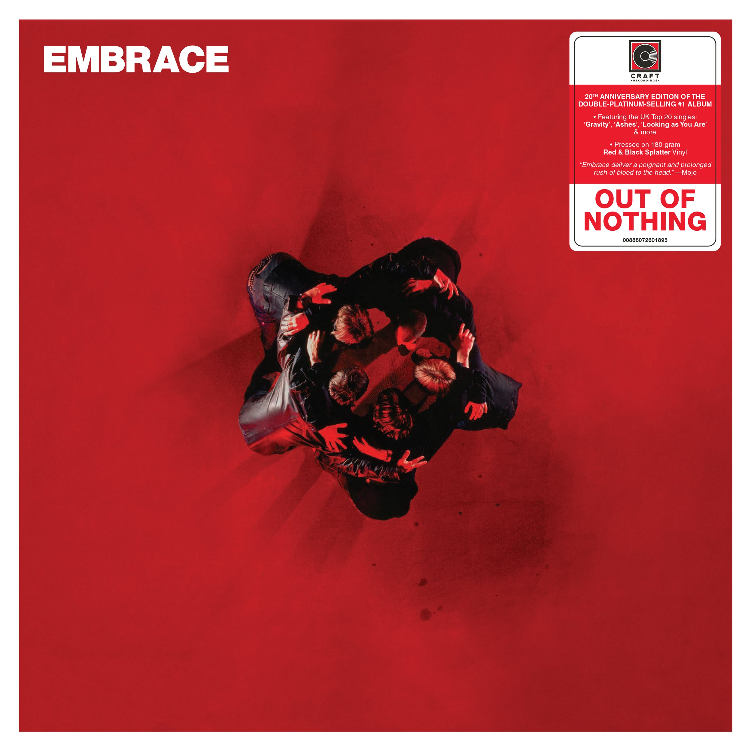 Embrace - Out Of Nothing (20th Anniversary Edition): Limited Red/Black Splatter Vinyl LP [NAD24]