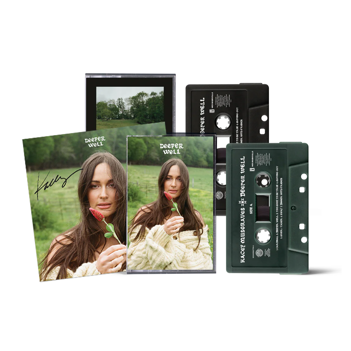 Deeper Well: Limited Cassette (w/ Alt 'Nude' Artwork), Green Cassette + Signed Art Card