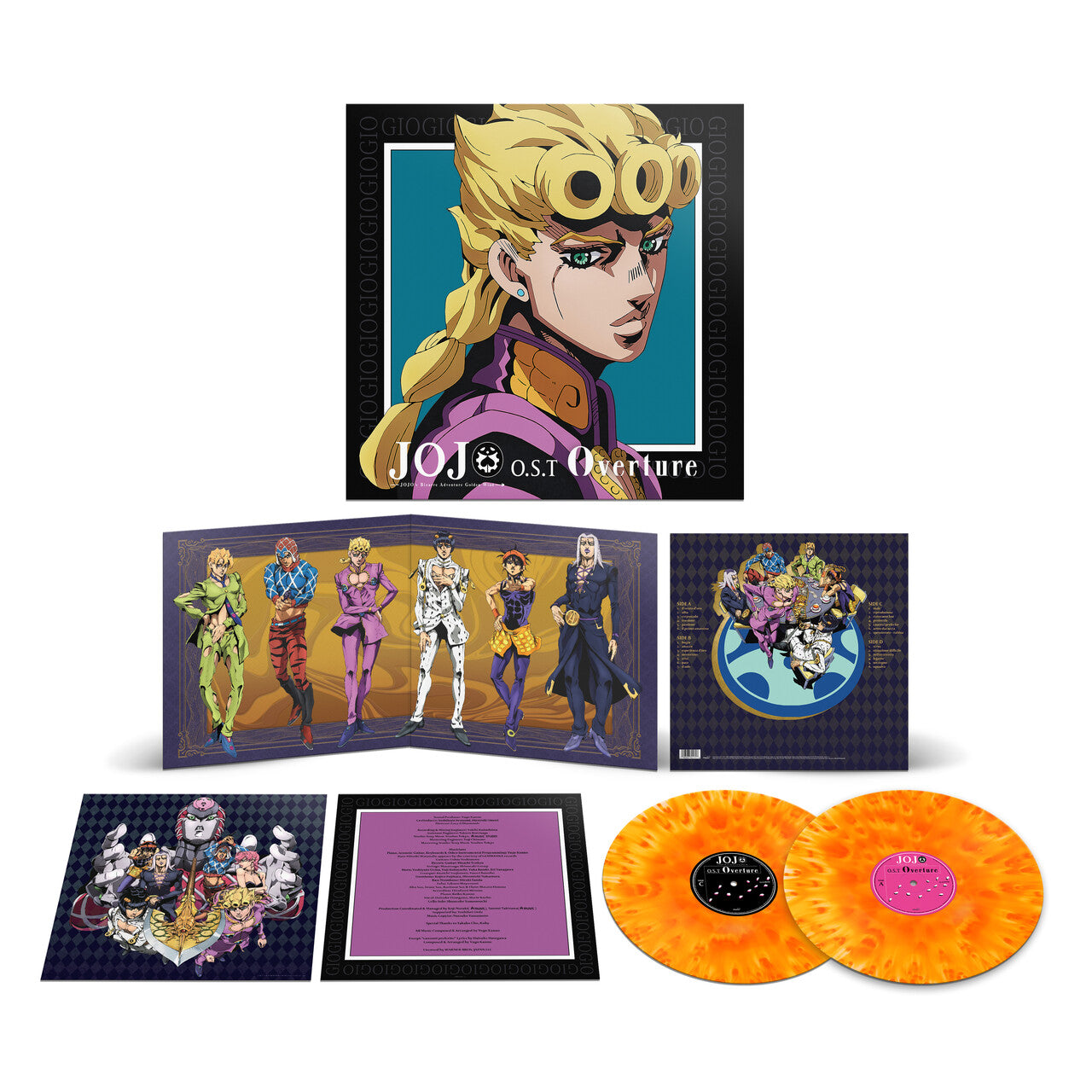 Yugo Kanno - JoJo's Bizarre Adventure - Golden Wind O.S.T. Vol. 1 - Overture: Limited Orange + Yellow Blend Vinyl 2LP