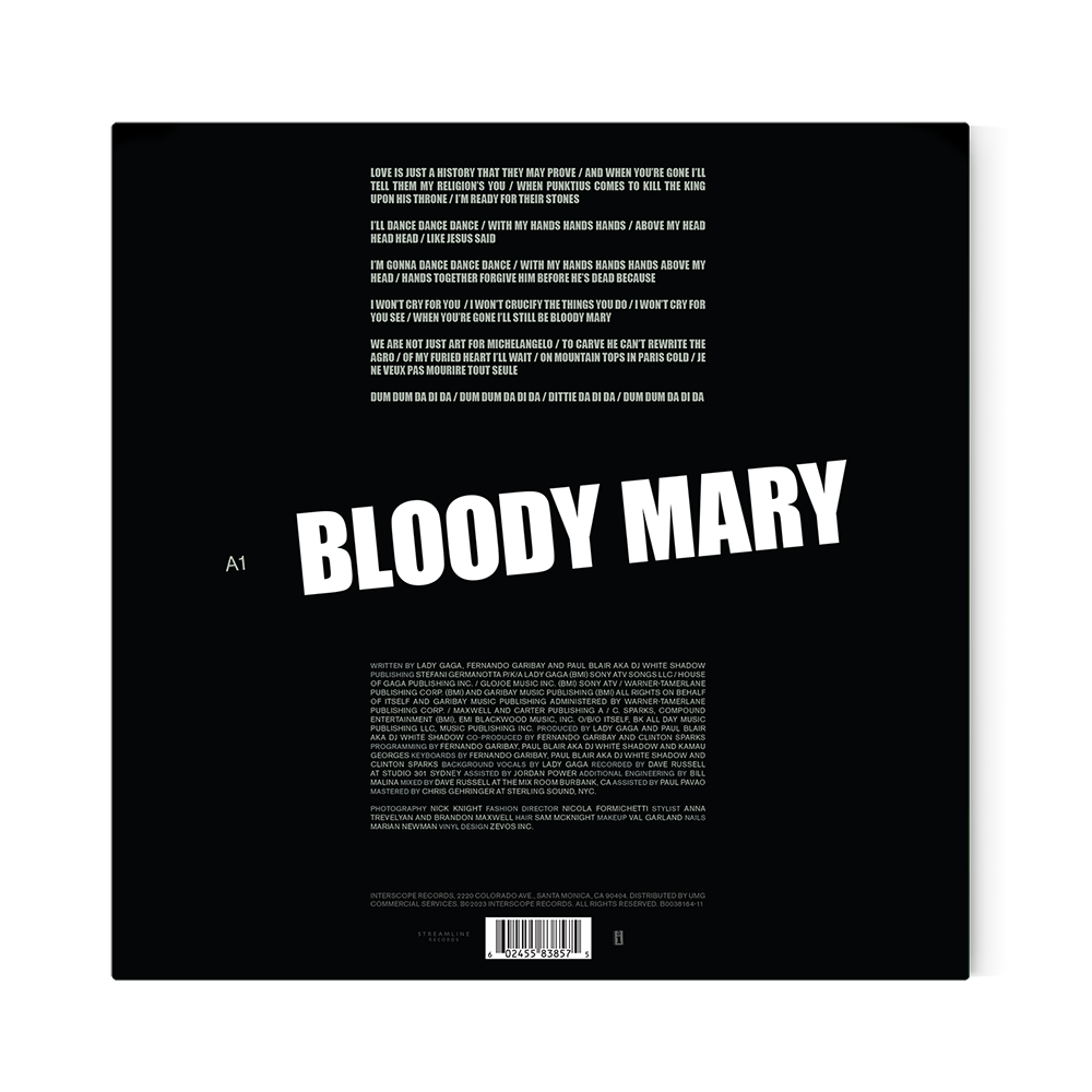 Lady Gaga - Bloody Mary: Etched Glow In The Dark Vinyl 12" Single