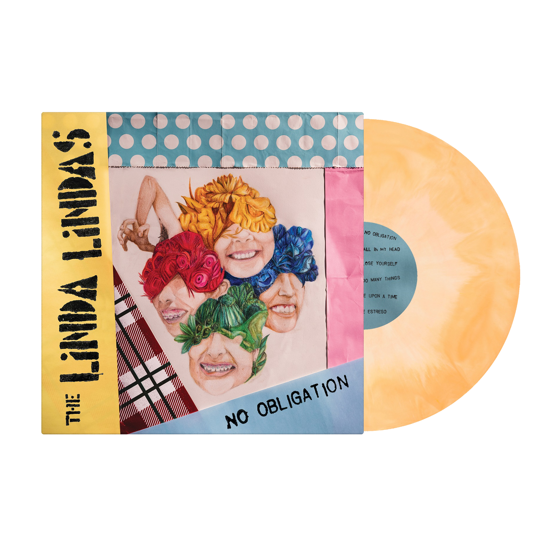 The Linda Lindas - No Obligation: Galaxy Orange/White Vinyl LP in Printed Inner