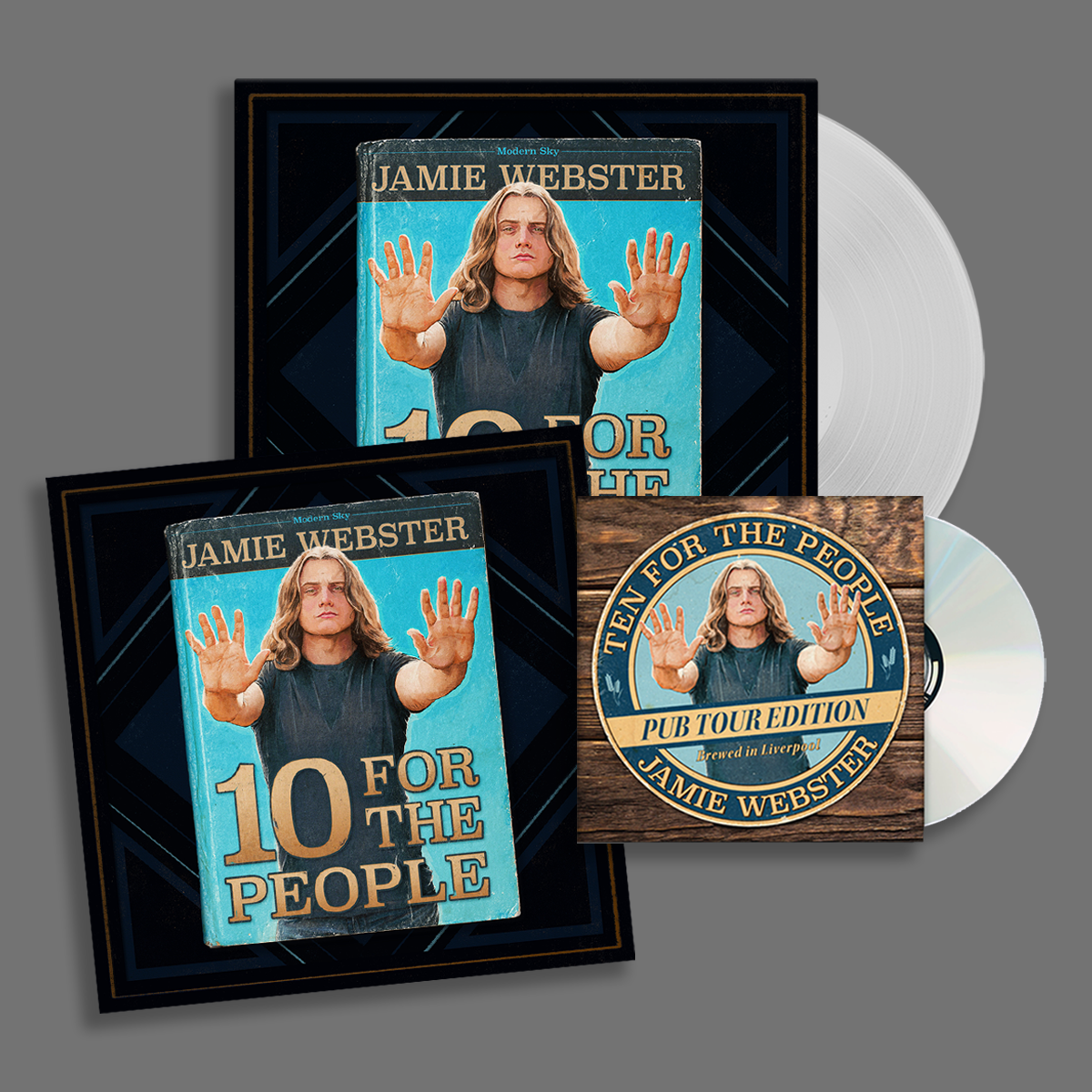 10 For The People: Exclusive Pub Tour CD, Transparent Clear Vinyl LP + Signed Print