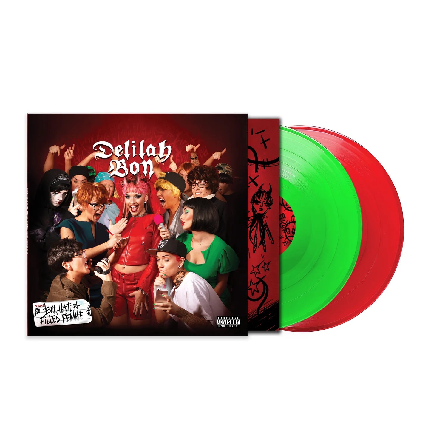 Delilah Bon - Evil, Hate Filled Female: Limited Red & Neon Green Vinyl 2LP