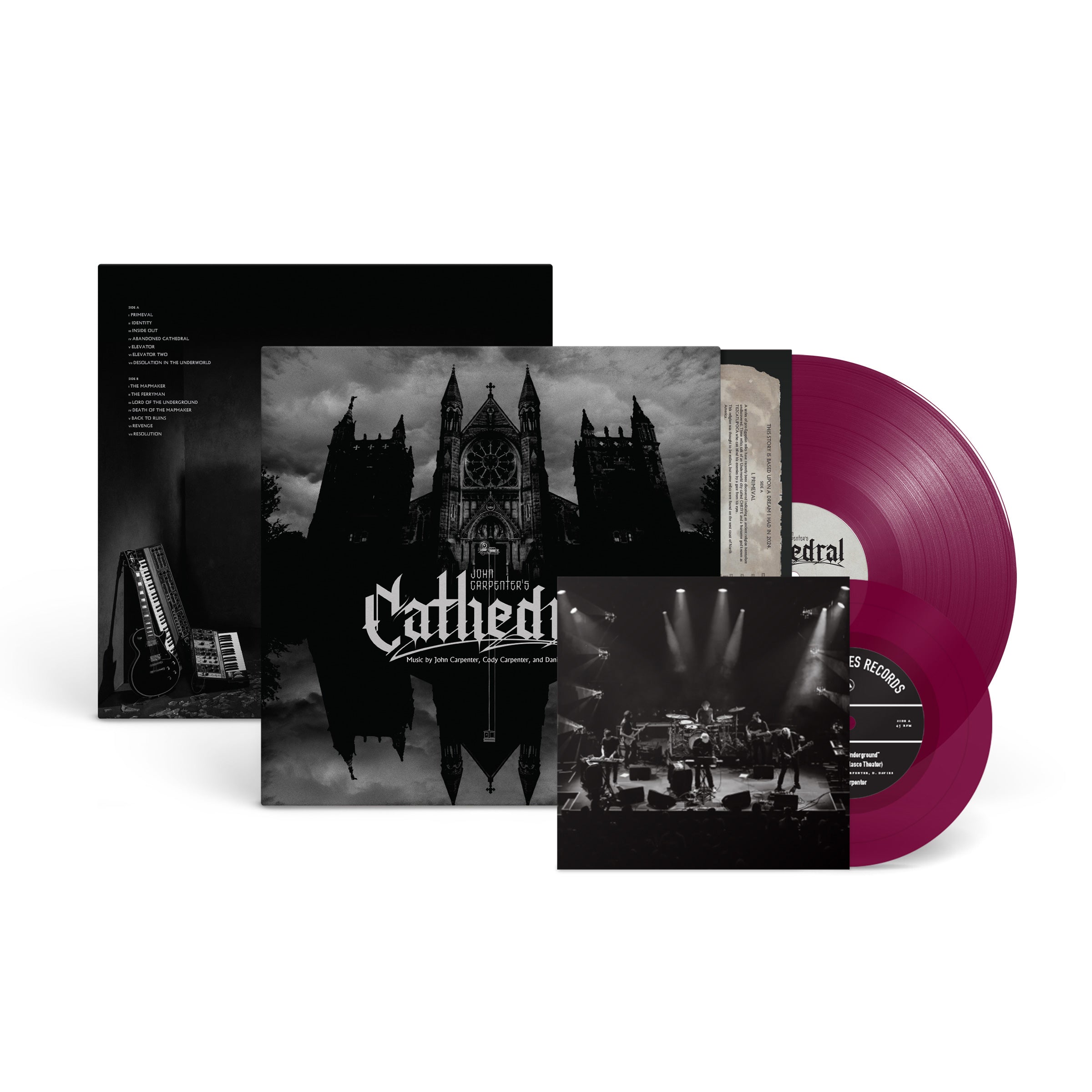 John Carpenter, Cody Carpenter and Daniel Davies - Cathedral: Amethist Vinyl LP & 7" Single