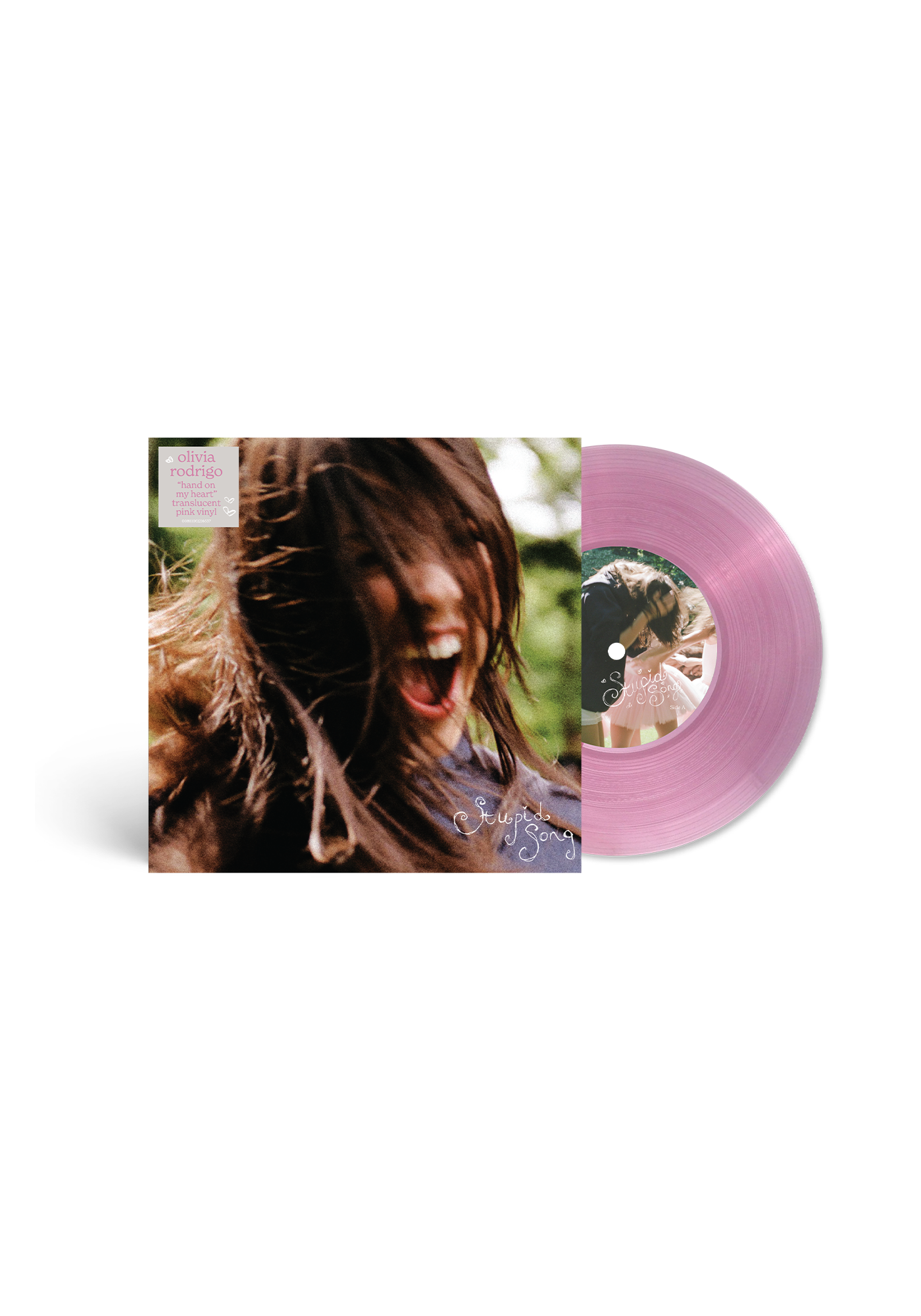 Olivia Rodrigo - stupid song - 'hand on my heart' translucent pink 7" vinyl