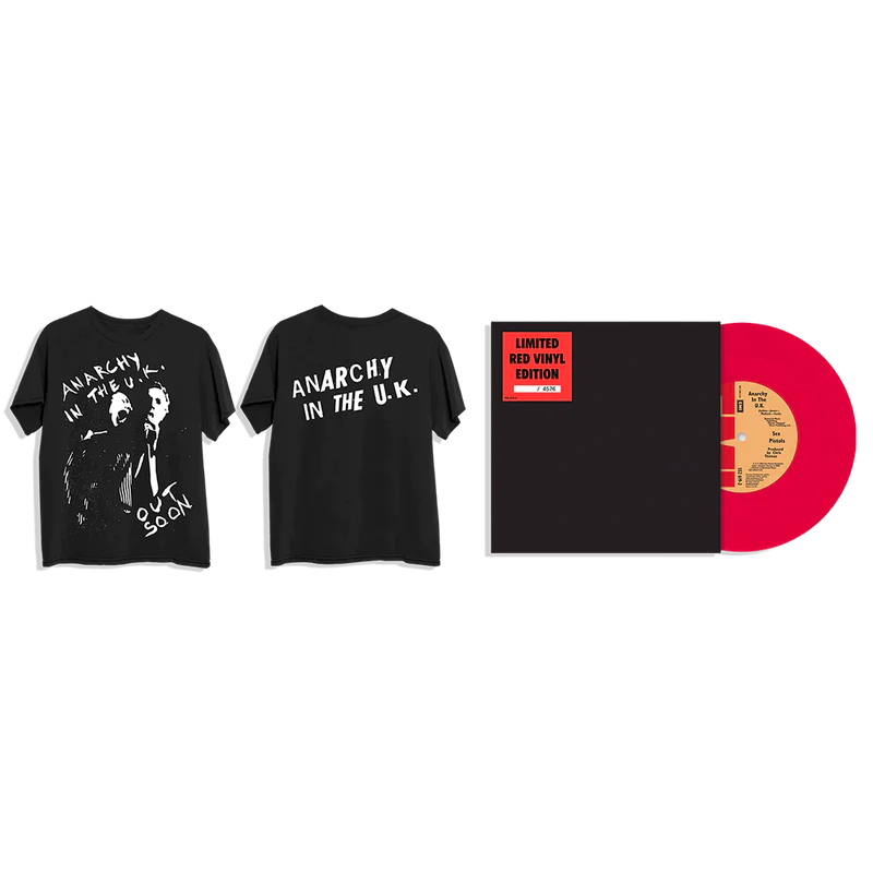 Anarchy in The UK: Exclusive Limited Red Vinyl 7" + Out Soon Black T-Shirt Bundle