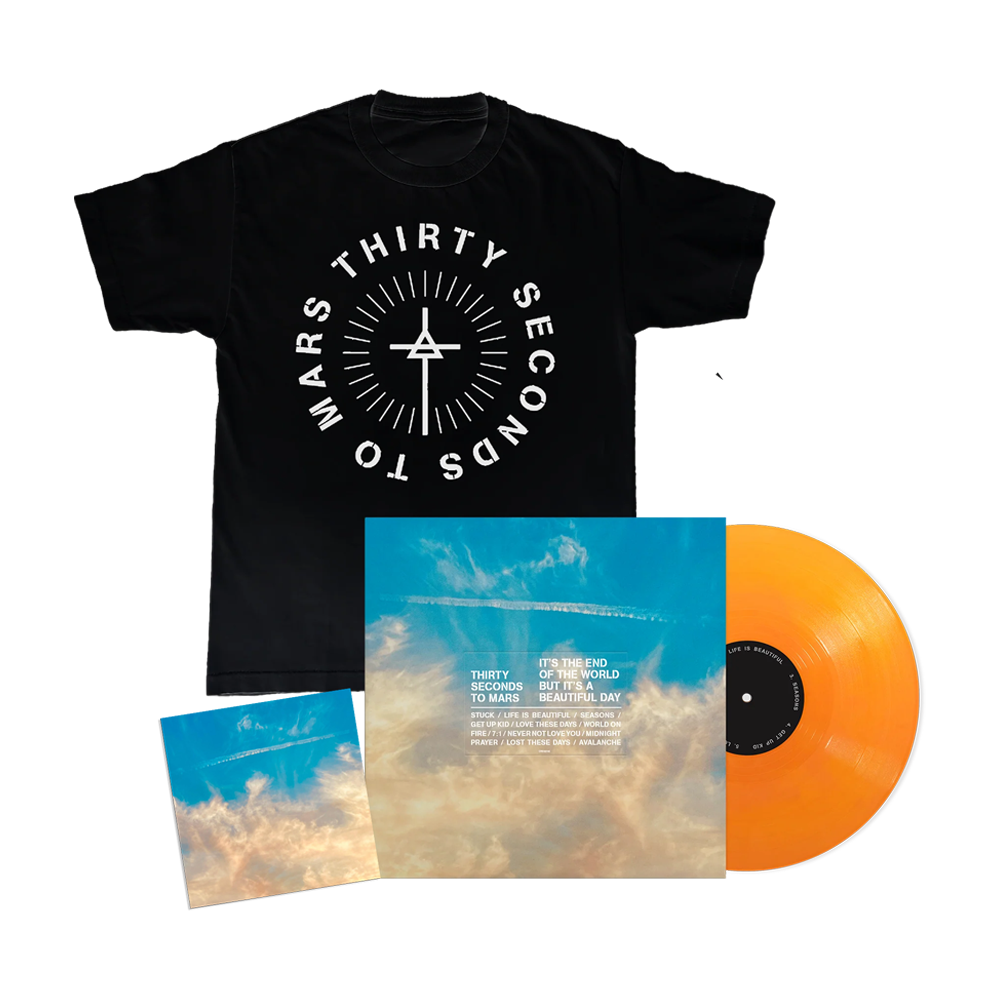 It's The End Of The World But It's A Beautiful Day: Opaque Orange Vinyl LP, T-Shirt + Signed Art Card