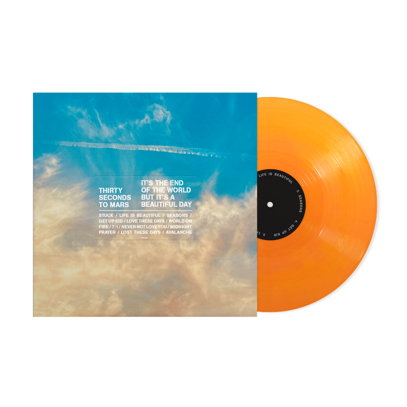 It's The End Of The World But It's A Beautiful Day: Opaque Orange Vinyl LP, T-Shirt + Signed Art Card