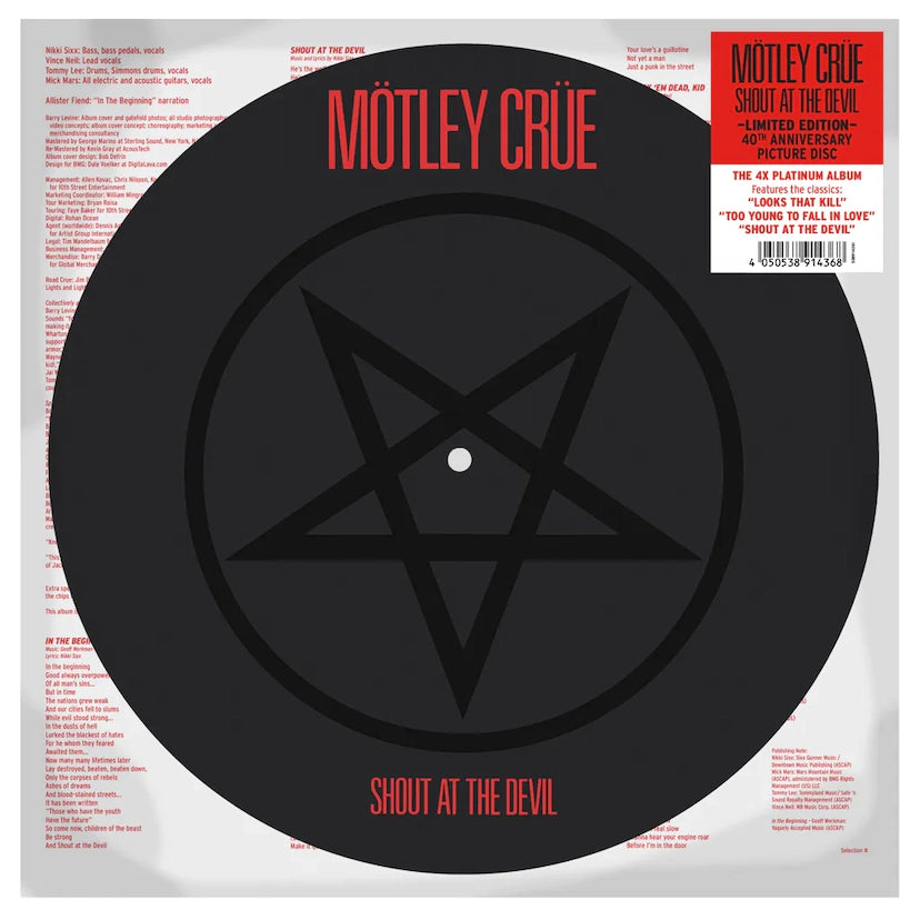 Motley Crue - Shout At The Devil (40th Anniversary): Limited Picture Disc Vinyl LP