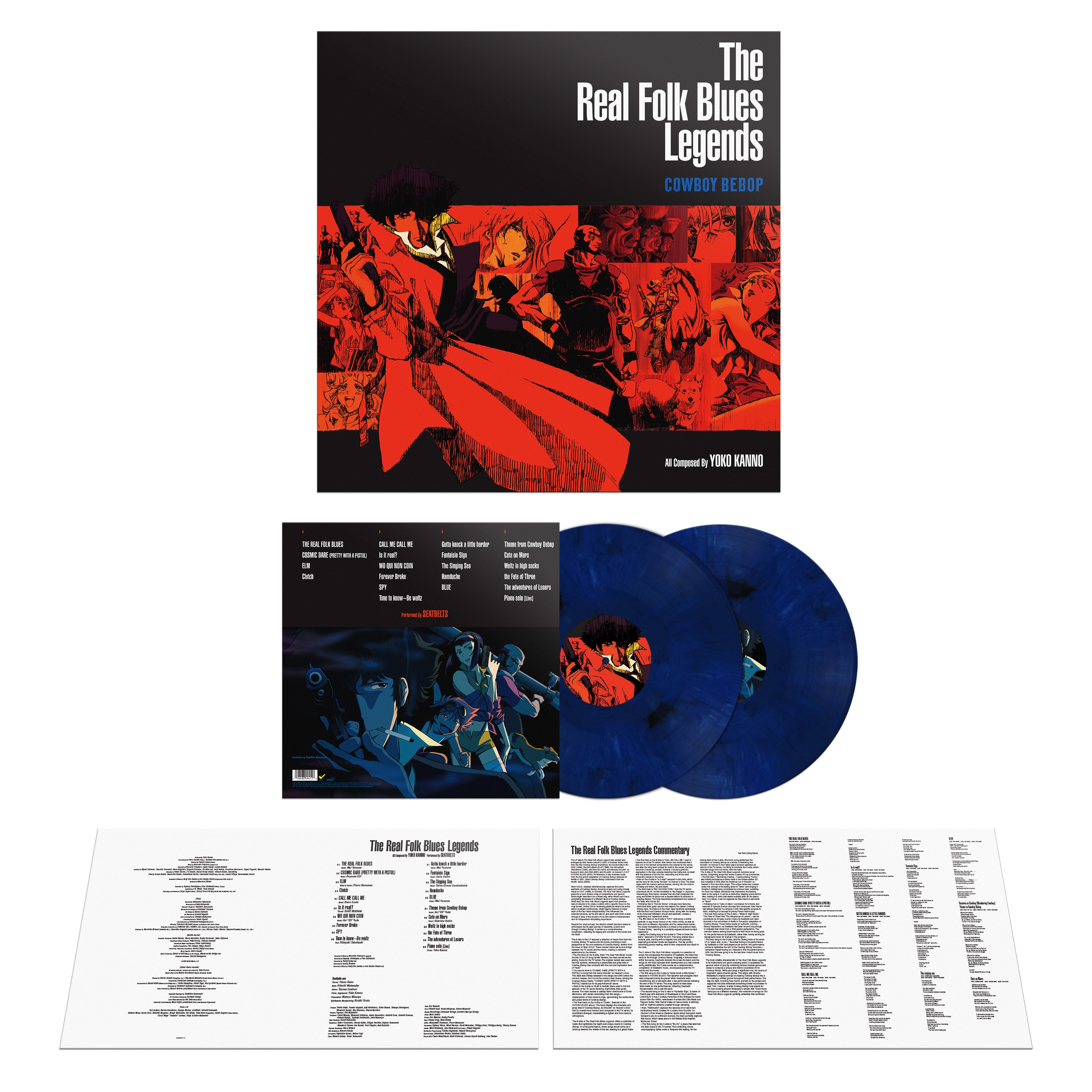 Seatbelts - COWBOY BEBOP - The Real Folk Blues Legends: Dark Blue Marbled Vinyl 2LP