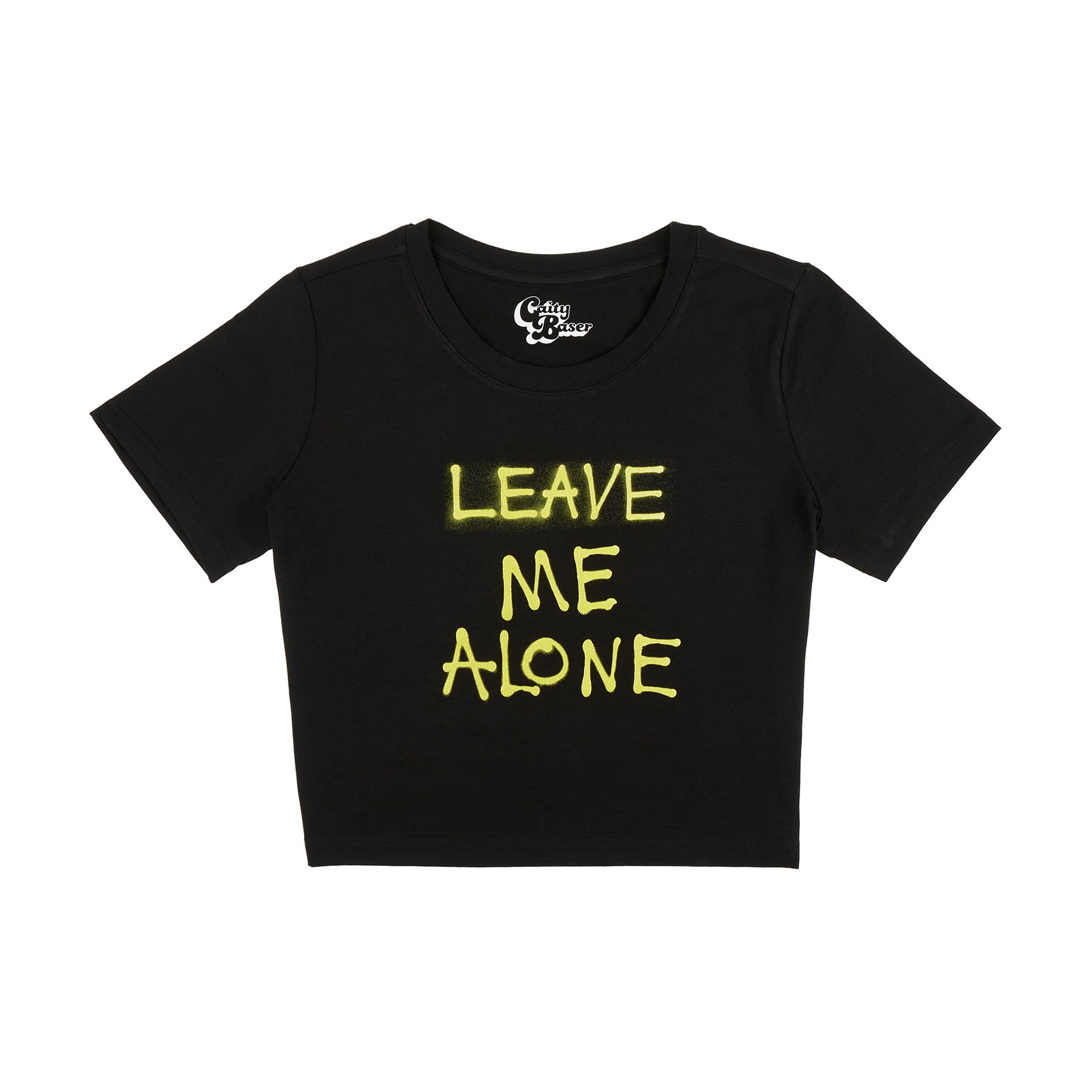 Caity Baser - Leave Me Alone Black Crop Tee 