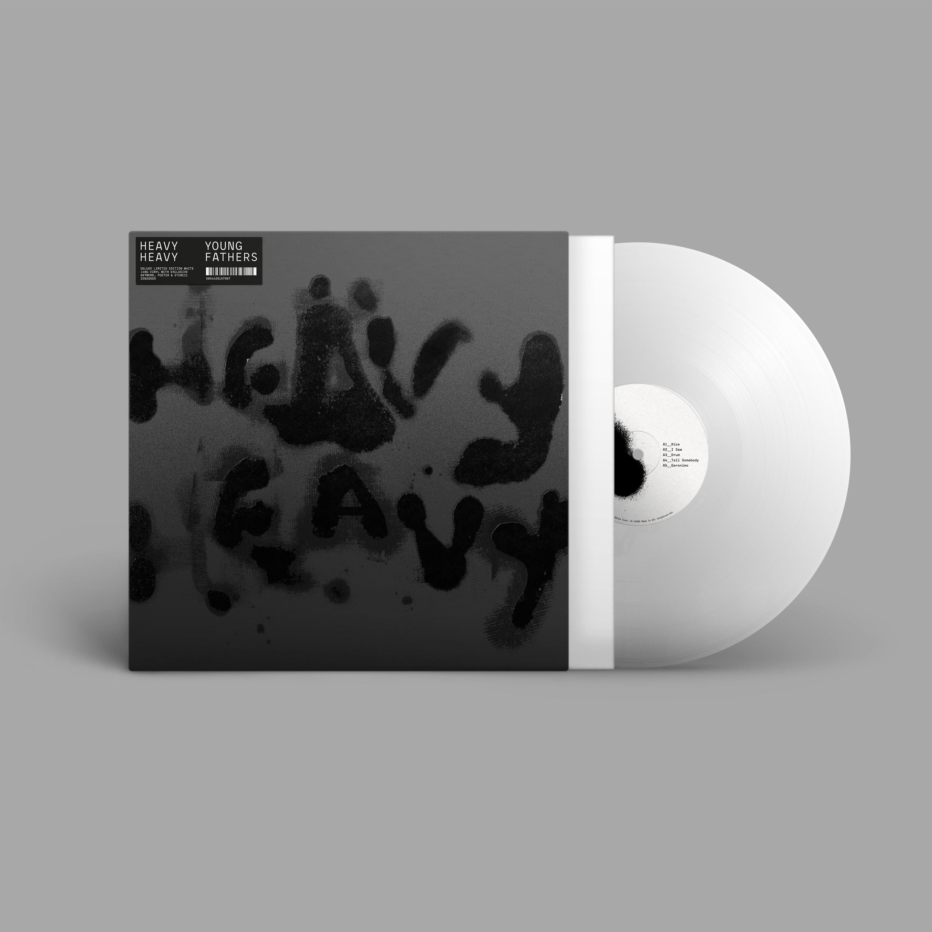Young Fathers - Heavy Heavy: Limited Deluxe White Vinyl With Grey Silkscreen Sleeve LP [Alt Cover]