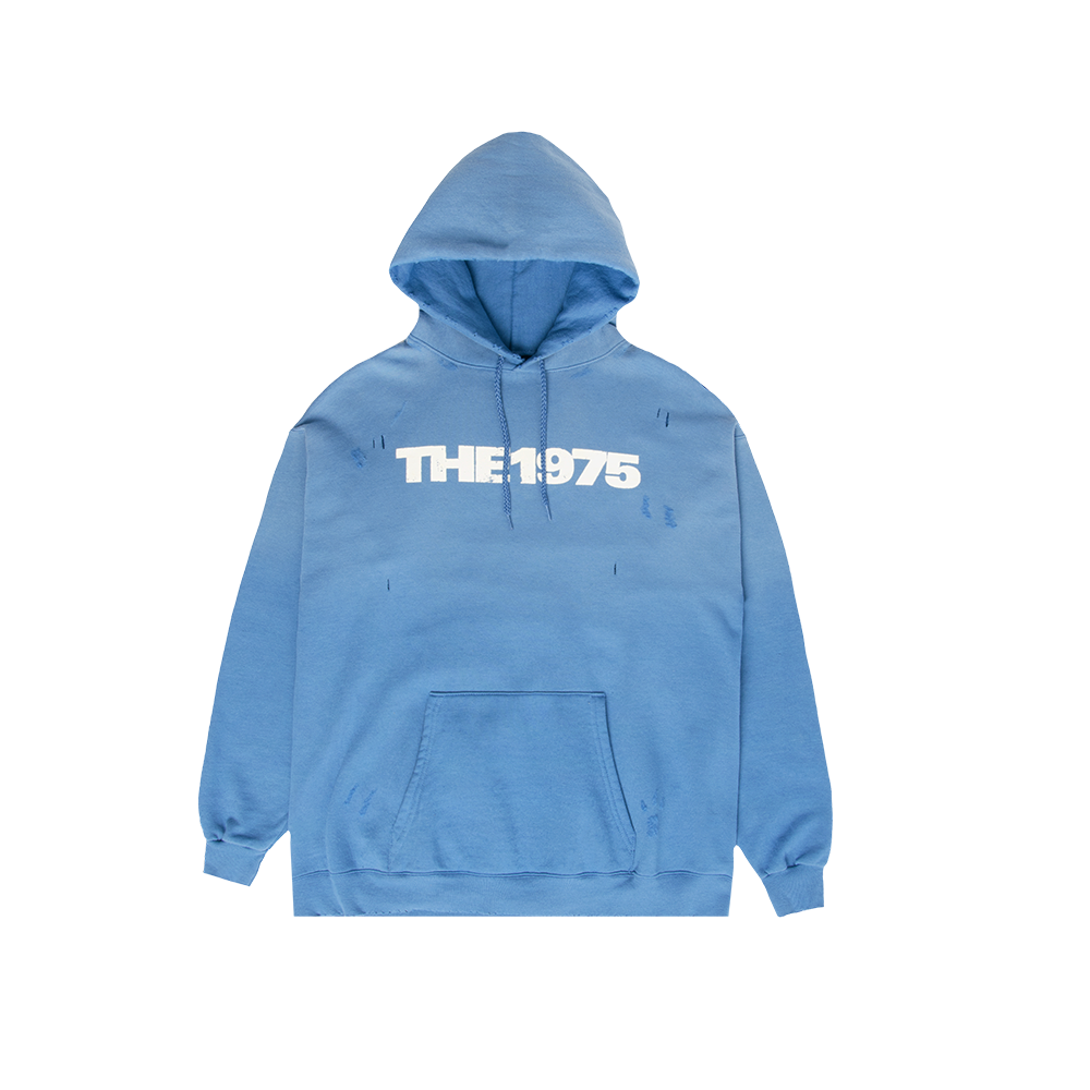 The 1975 - Logo Distressed Blue Hoodie