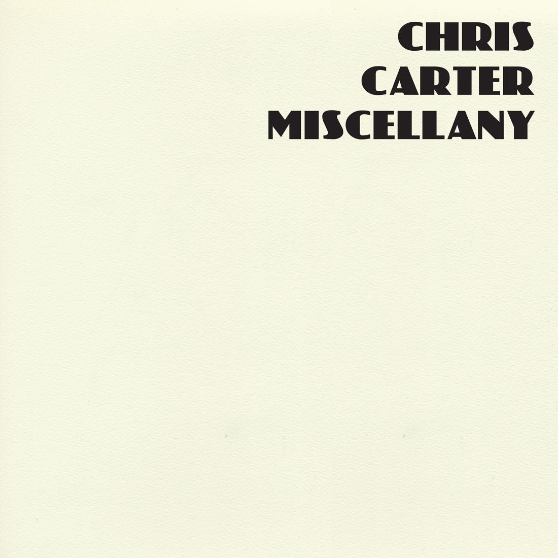 Chris Carter - Miscellany: 4CD Box Set
