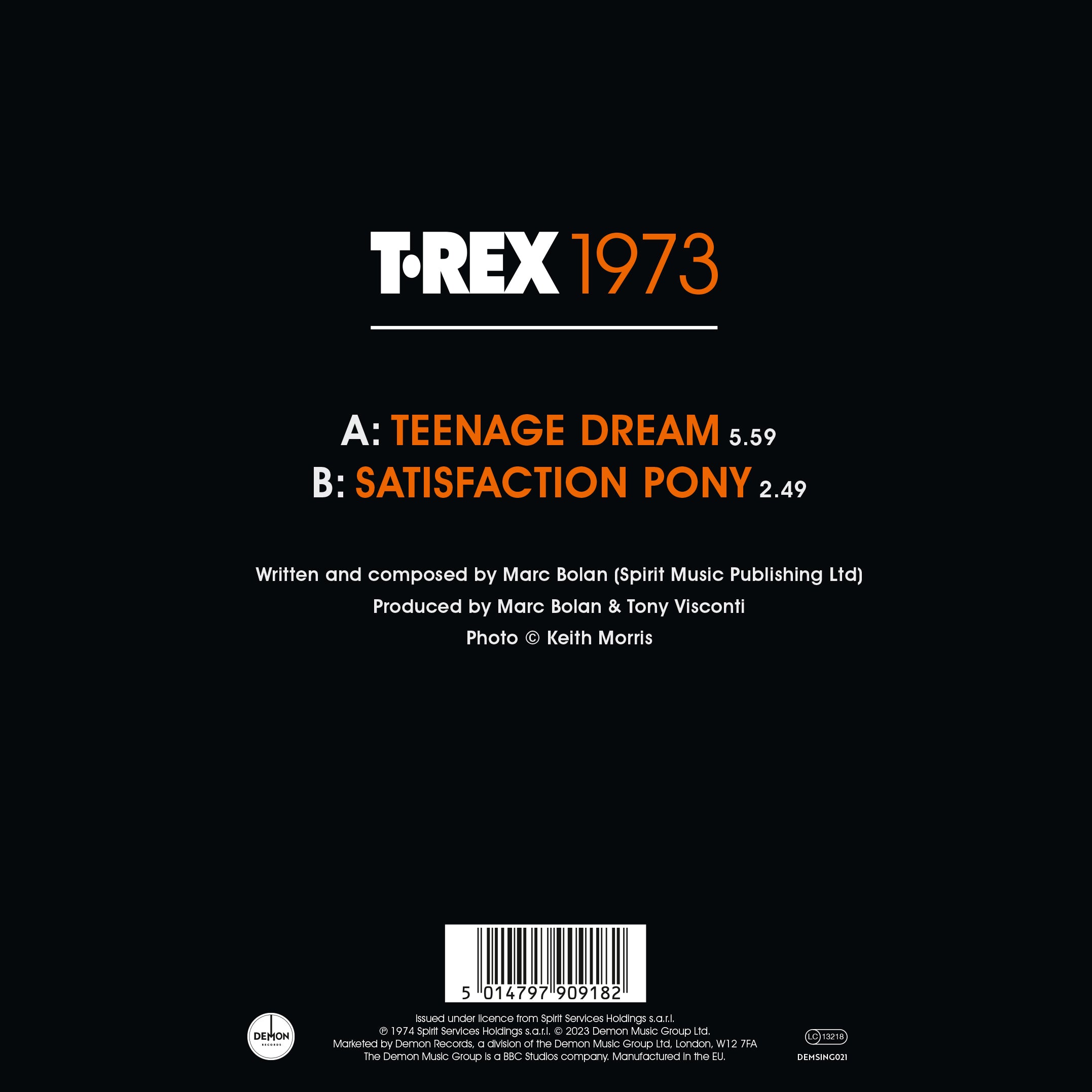 T. Rex - Teenage Dream (50th Anniversary): Limited Vinyl 7" Picture Disc
