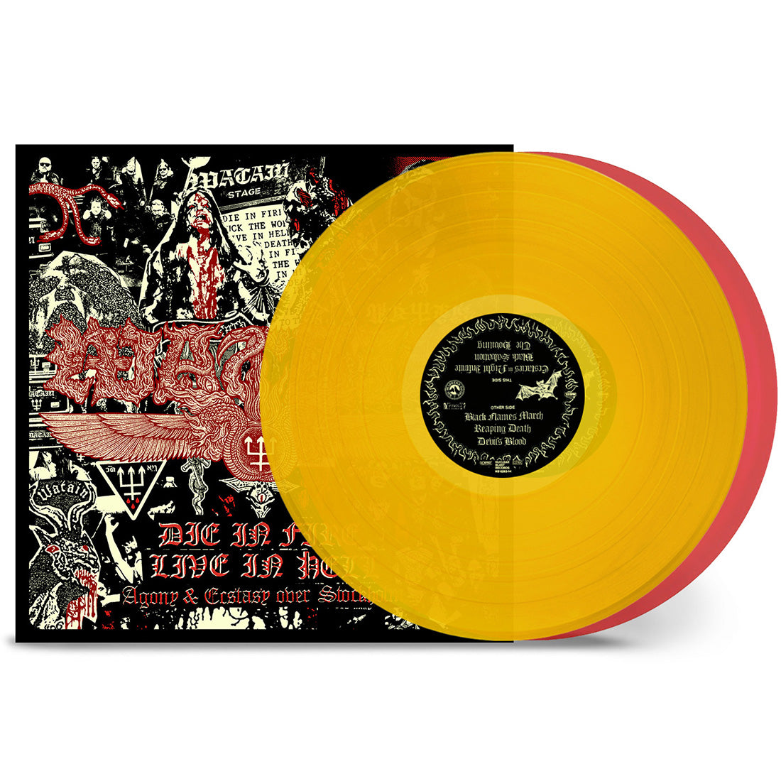 Watain - Die In Fire – Live In Hell: Limited Edition Transparent Yellow & Red Vinyl LP