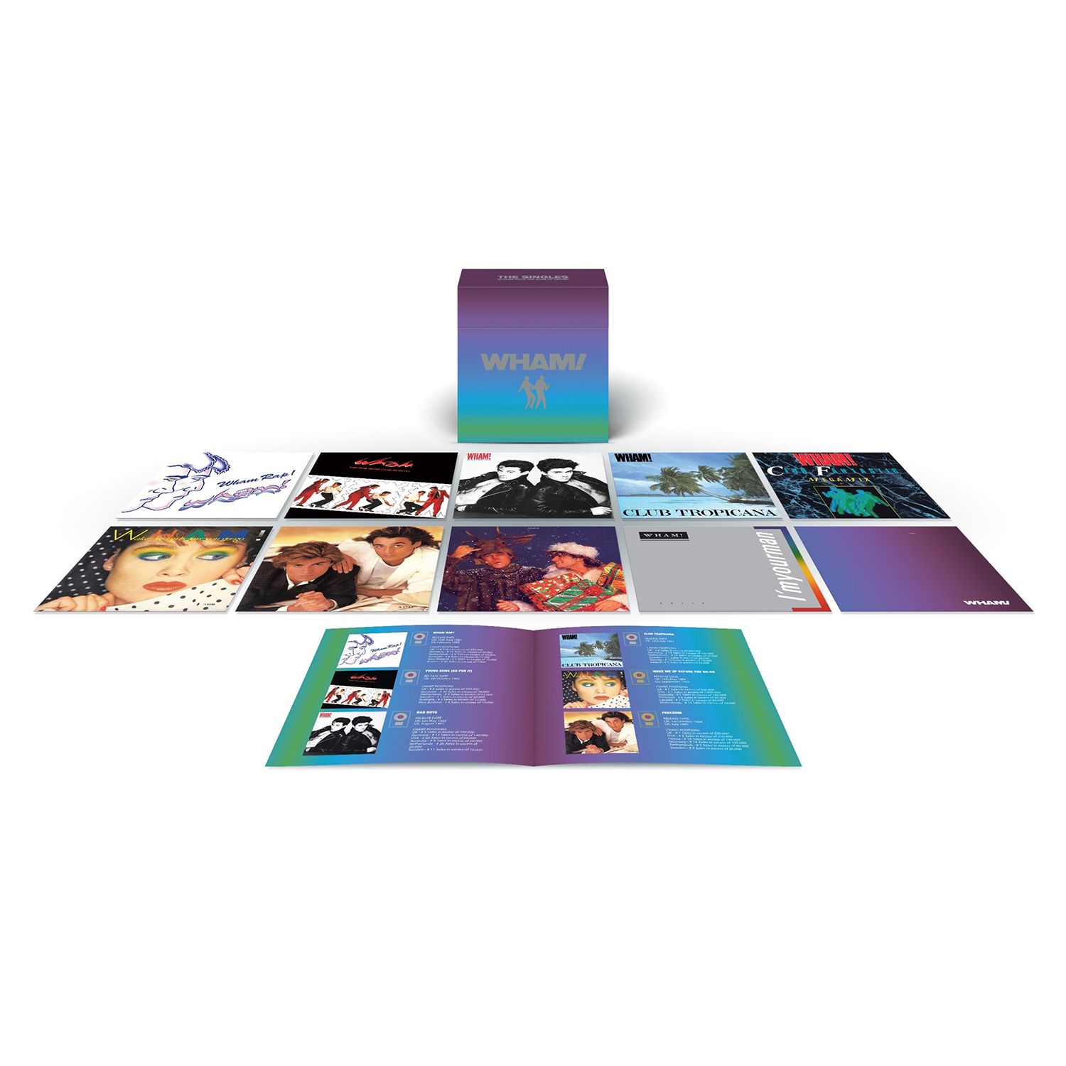 Wham - The Singles: Exclusive Limited Blue Vinyl 2LP + 10CD Box Set Bundle  - Recordstore