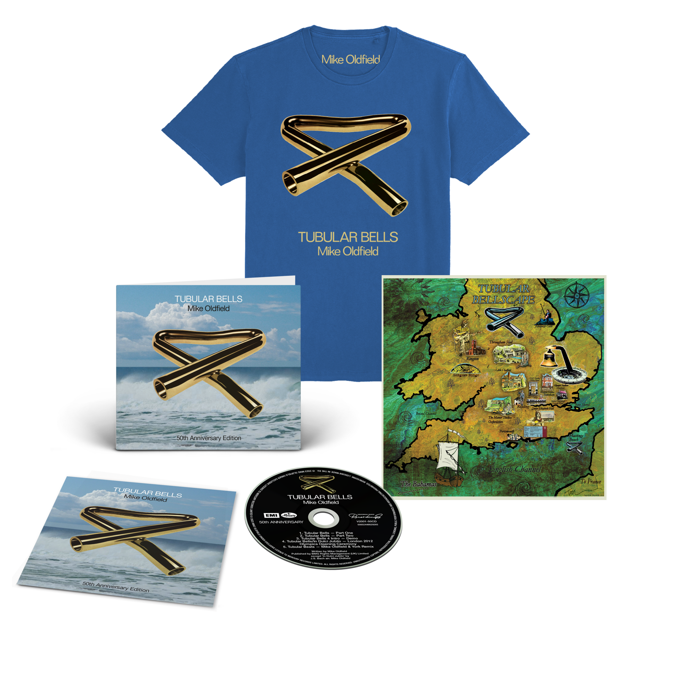 Tubular Bells (50th Anniversary Edition): CD, Official Tubular Bellscape Print + Anniversary T-Shirt