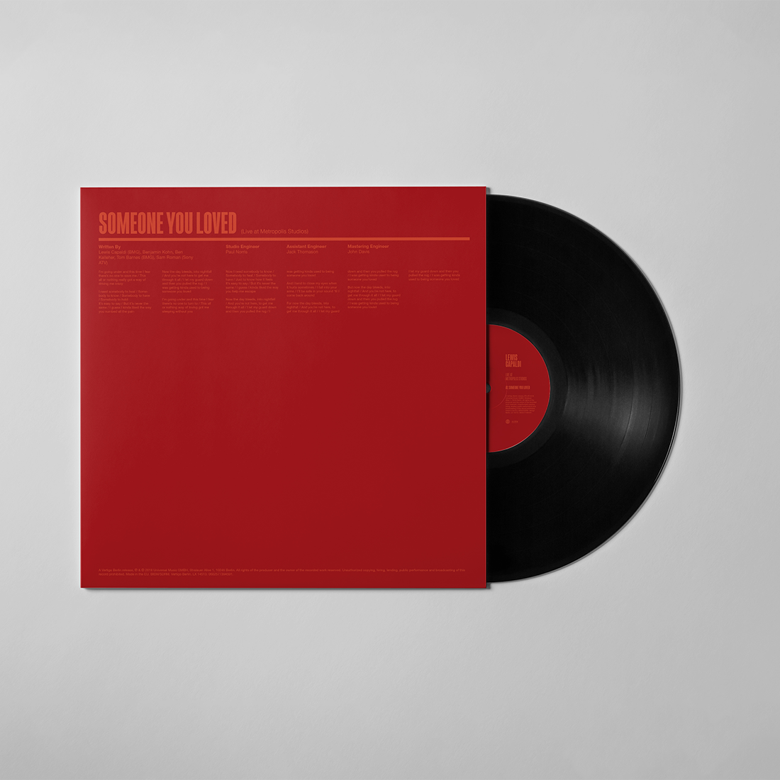 Lewis Capaldi - Lewis Limited Edition 10" SYL / Bruises - Live From Metropolis Studios