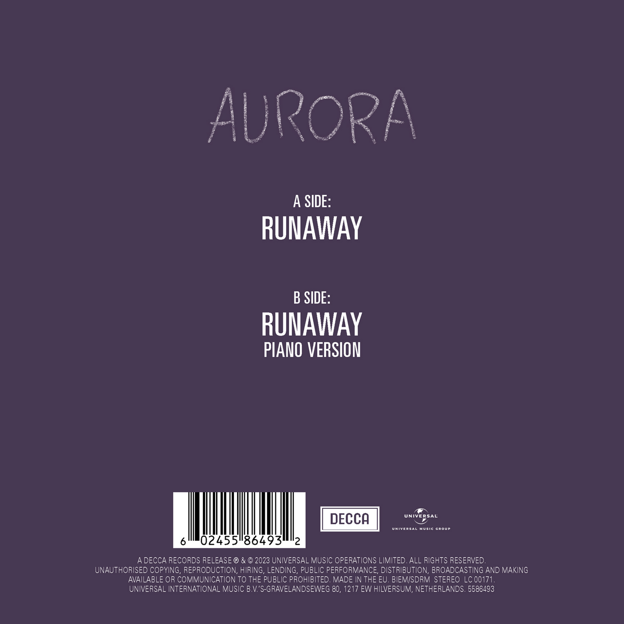 Aurora - Runaway: Limited Blue Marble 7" Single