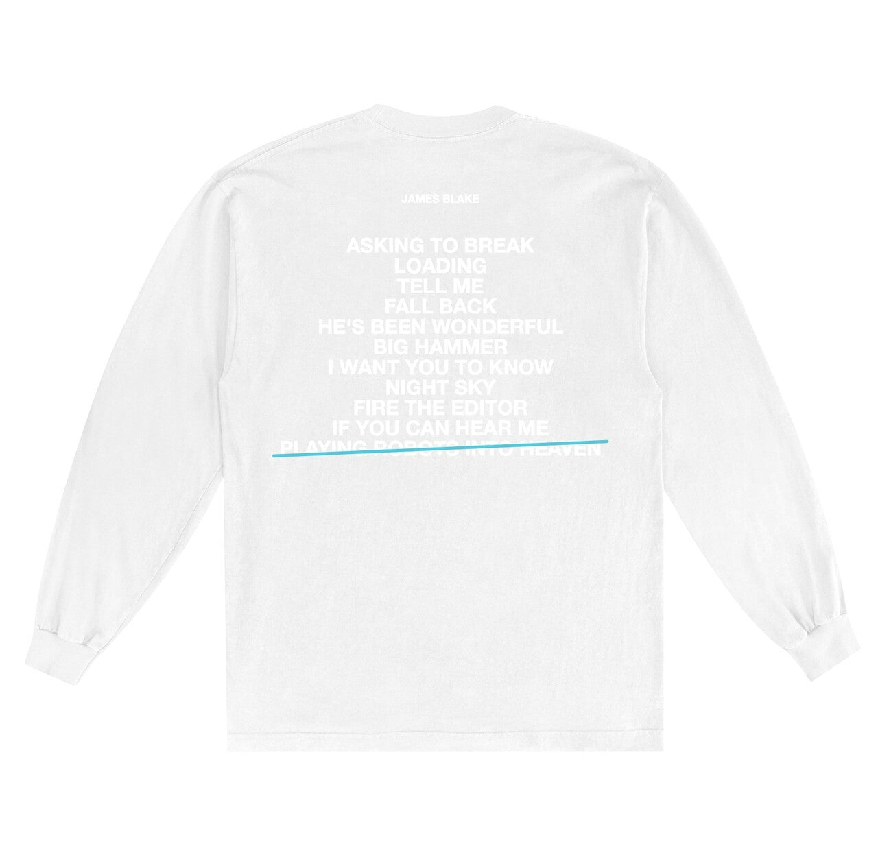 Long sleeve shirt with big letters on top back