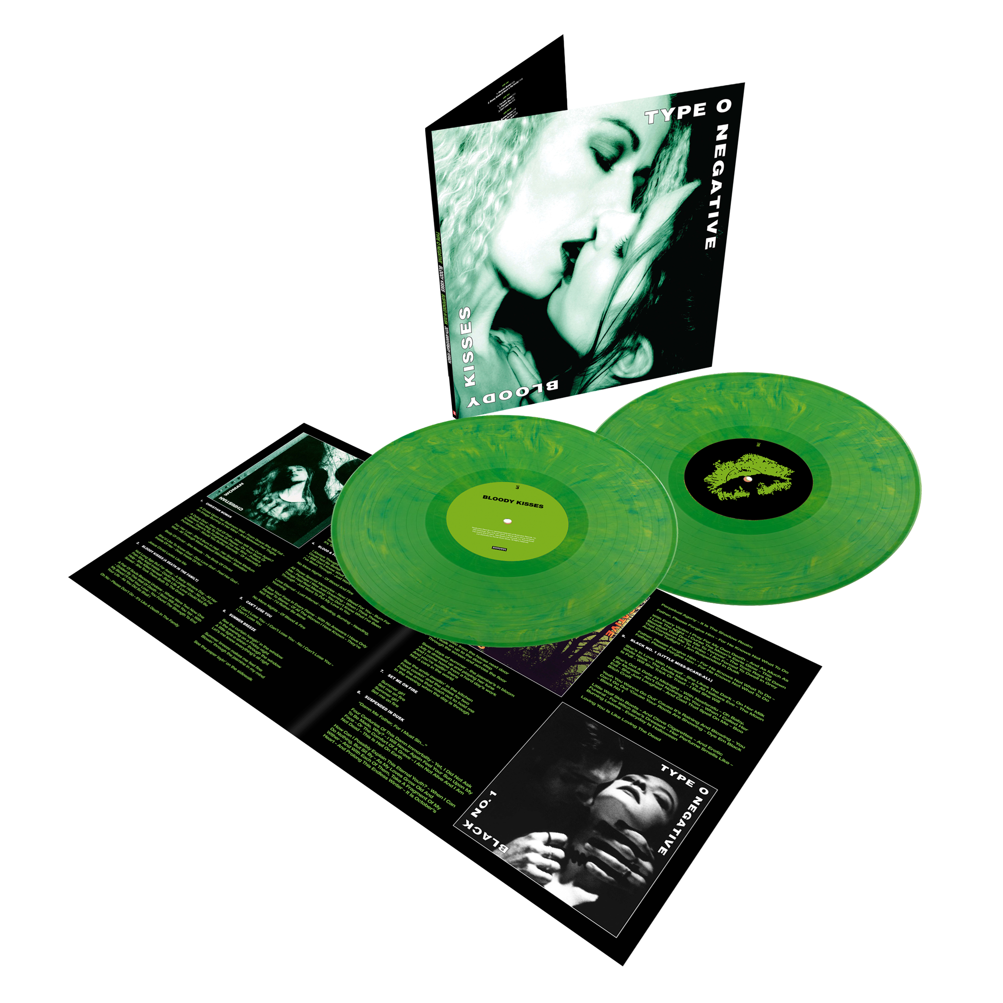 Type O Negative - Bloody Kisses - Suspended In Dusk: Limited Green with Black Vinyl 2LP