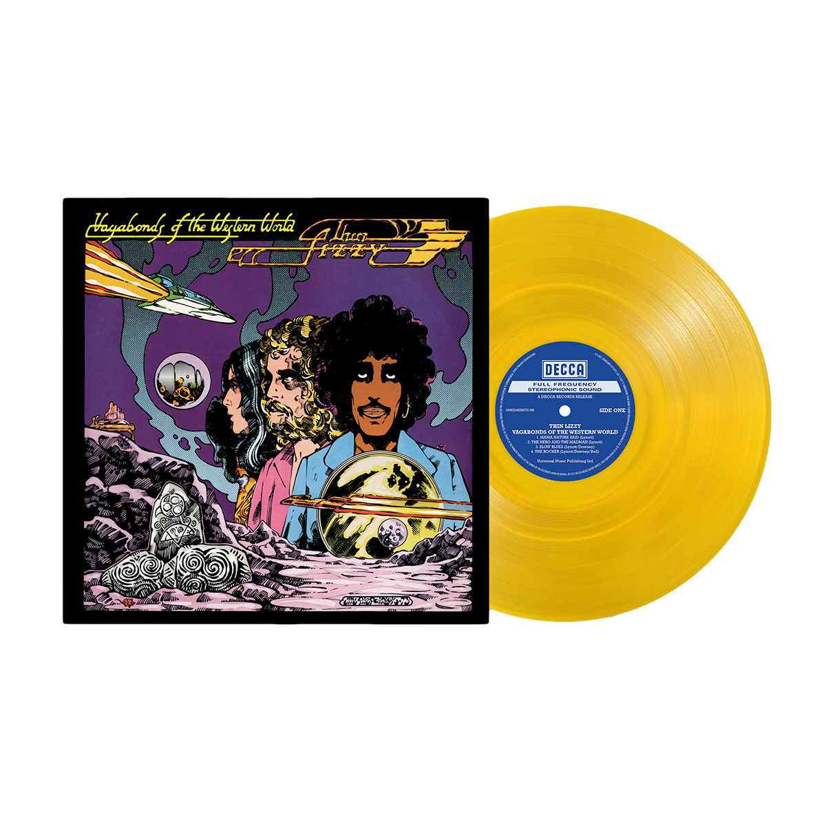 Vagabonds of the Western World: Limited Yellow Vinyl LP, Exclusive Artcard (Signed by Eric Bell) + Jim Fitzpatrick Poster Set